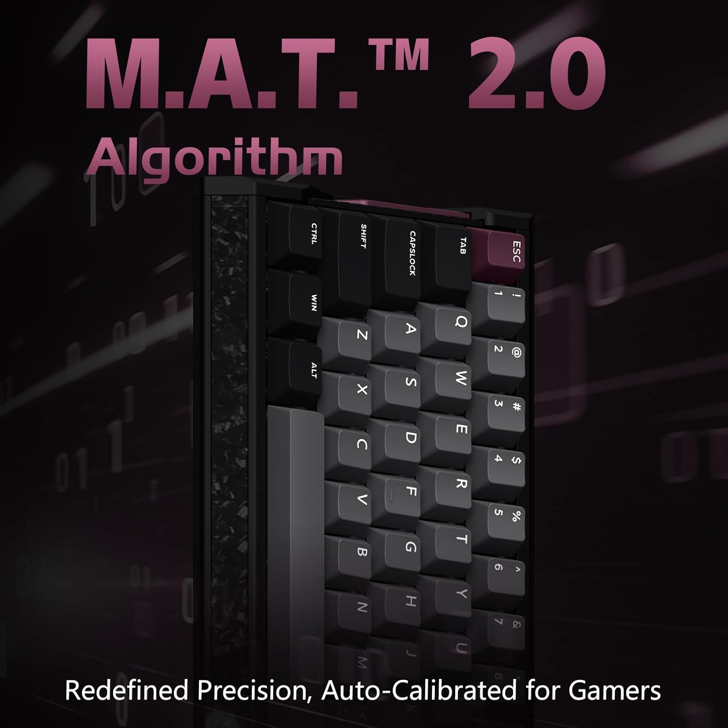 IQUNIX EV63 Hall Effect Magnetic Gaming Keyboard 60% | 0.01mm Rapid Trigger, Adjustable Actuation, 0.125ms Latency, Hot-Swap, SOCD, RGB, Aluminum with Forged Carbon (Dark Purple)