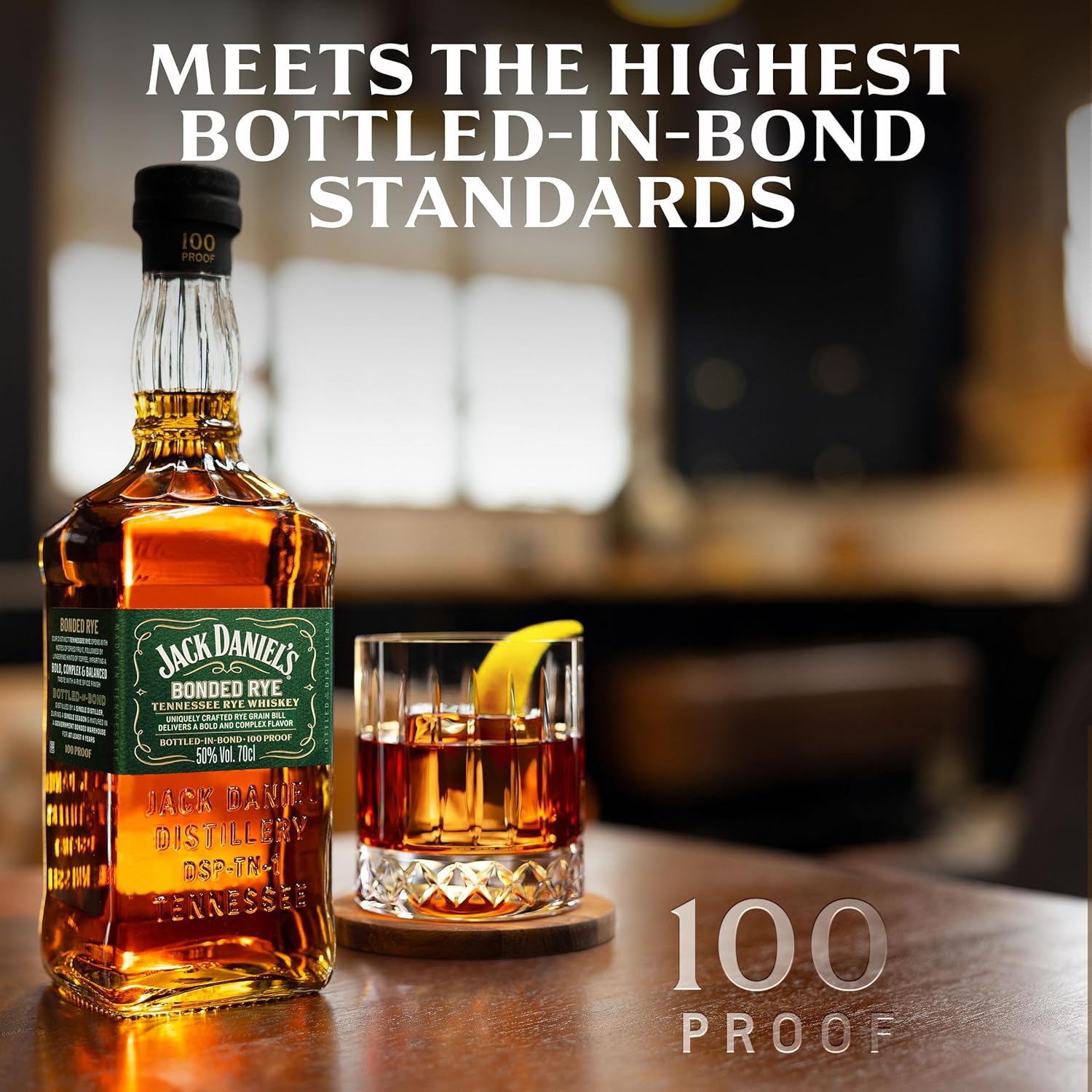 Jack Daniel's Bonded Rye Tennessee Whiskey – Premium American Whiskey, Intense and Authentic Taste, Fruity Flavor, Traditionally Aged, 50% Vol., 70 cl Glass Bottle