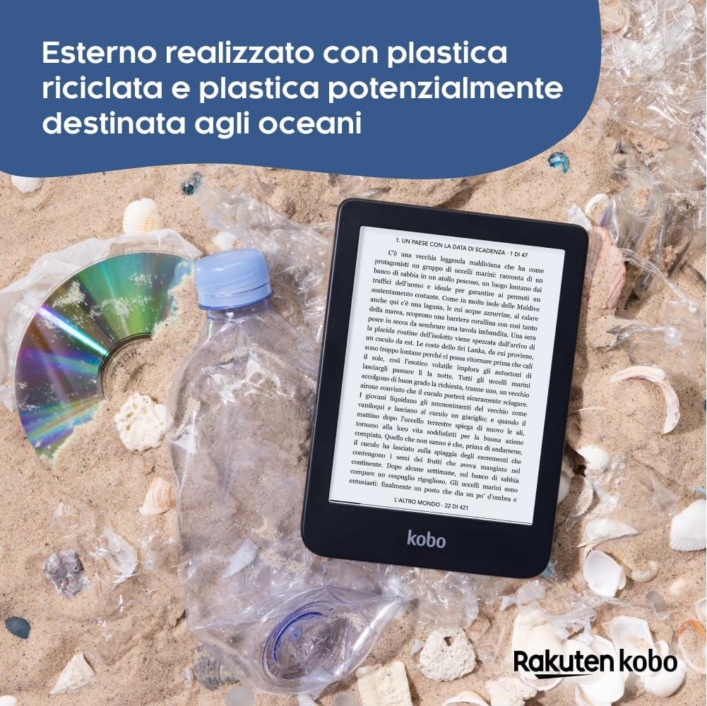 Kobo Clara 2E | eReaders | 6" HD anti-glare touchscreen | ComfortLight PRO blue light reduction | Adjustable brightness | WiFi | 16 GB storage | Paper and Ink technology | Deep Ocean Blue