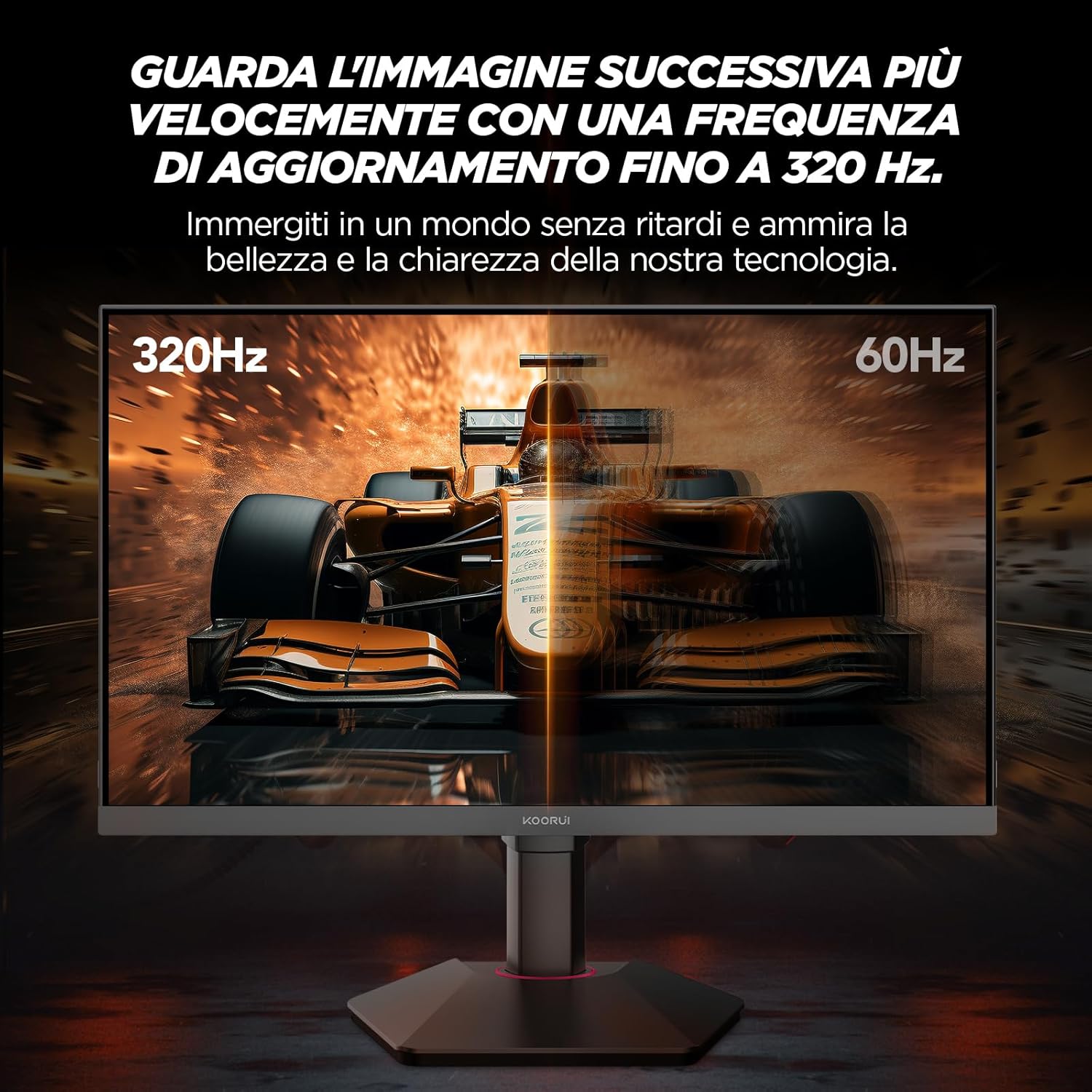 KOORUI G2511E Gaming Monitor 25 Inch, FHD 320Hz, 1ms, HDR400, Fast IPS, Adaptive Sync, VESA 75x75mm, ergonomic adjustment 25 Inch IPS/FHD/320Hz