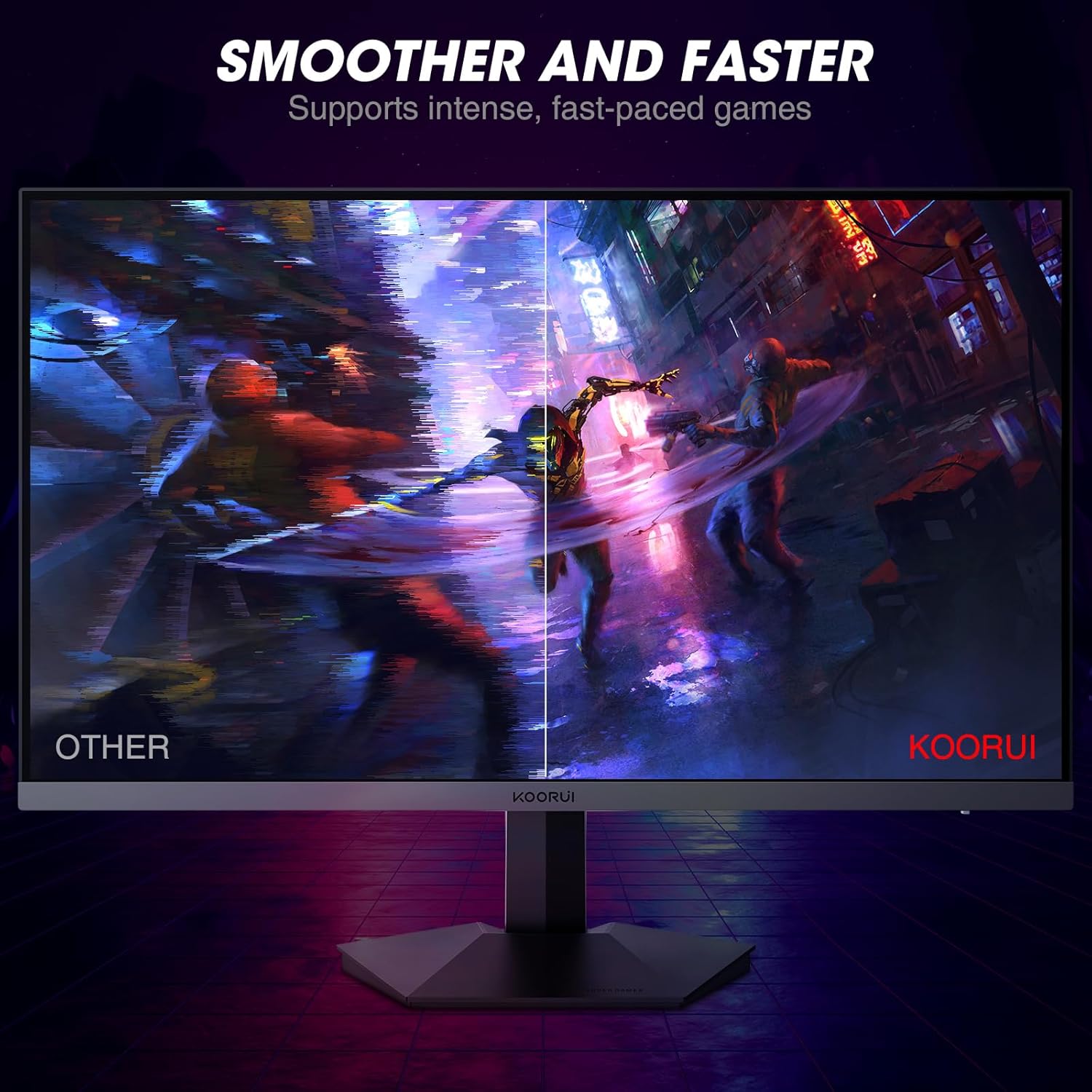 KOORUI Gaming Monitor 27 Inch, PC Screen 240Hz, FHD, 1ms, Adaptive Sync (1920 x 1080p, DCI-P3 90%, SRGB 100%, HDMI, DisplayPort, VESA 75x75) 240Hz FHD 27 Inch