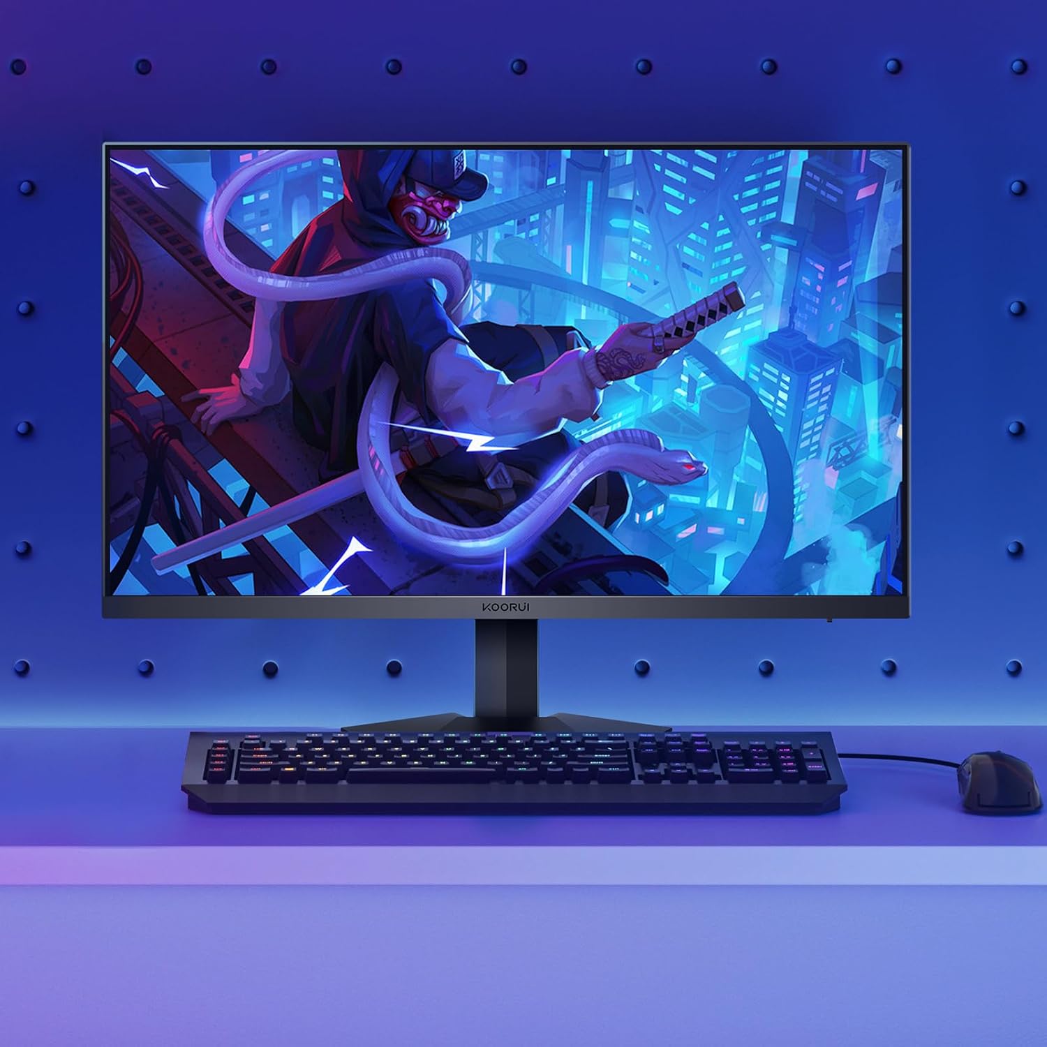 KOORUI Gaming Monitor 27 Inch, PC Screen 240Hz, FHD, 1ms, Adaptive Sync (1920 x 1080p, DCI-P3 90%, SRGB 100%, HDMI, DisplayPort, VESA 75x75) 240Hz FHD 27 Inch