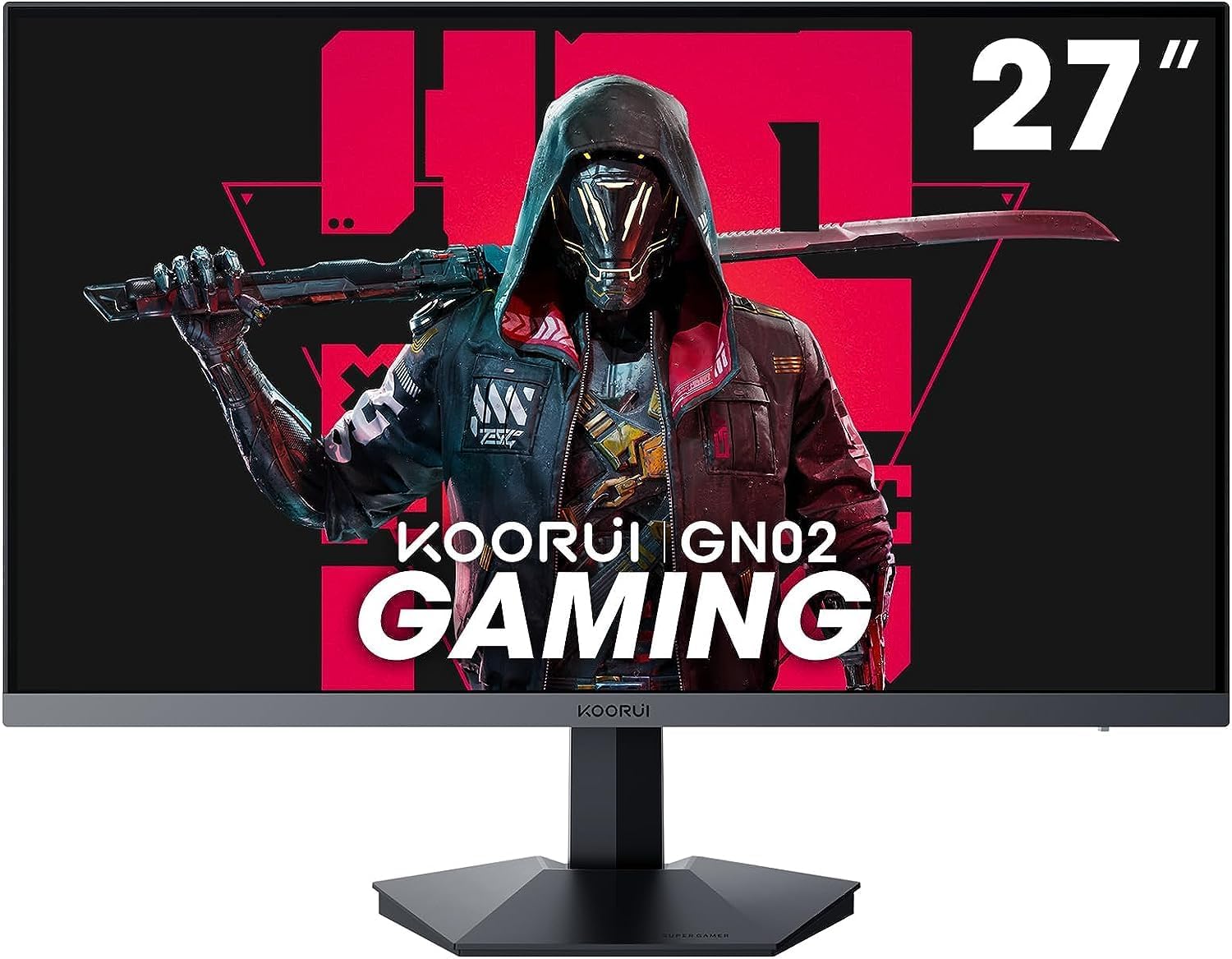 KOORUI Gaming Monitor 27 Inch, PC Screen 240Hz, FHD, 1ms, Adaptive Sync (1920 x 1080p, DCI-P3 90%, SRGB 100%, HDMI, DisplayPort, VESA 75x75) 240Hz FHD 27 Inch