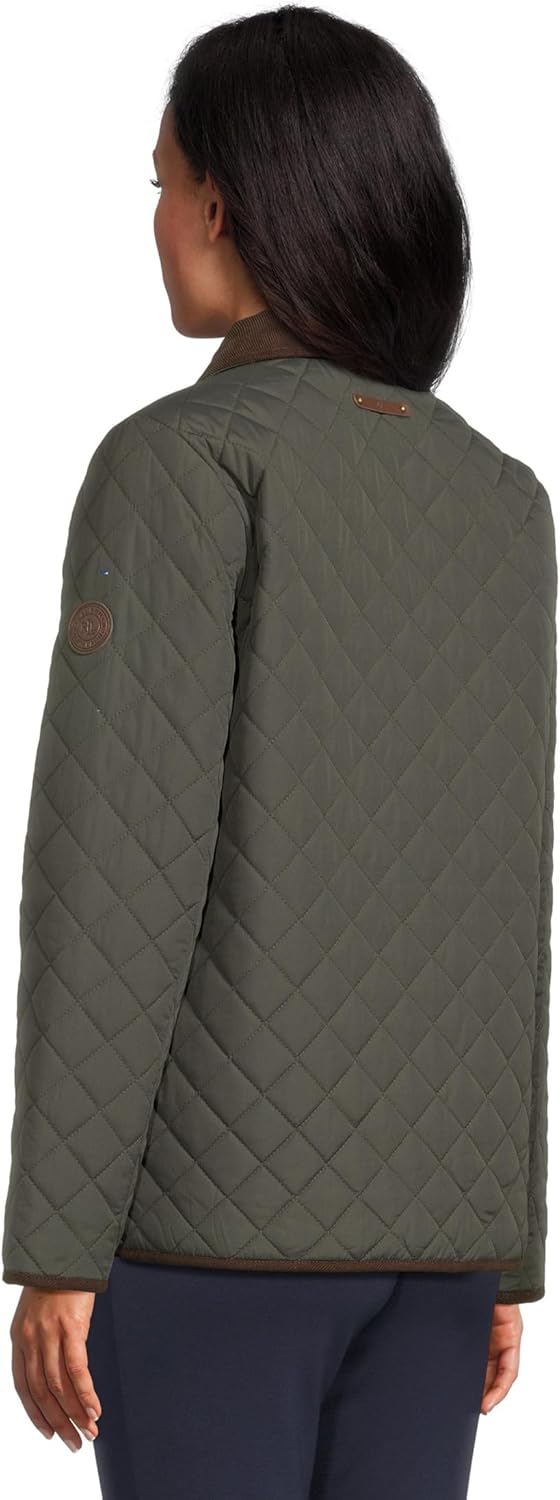 Lauren Ralph Lauren womens Quilt With Corduroy Collar X-Large Litchfield Loden