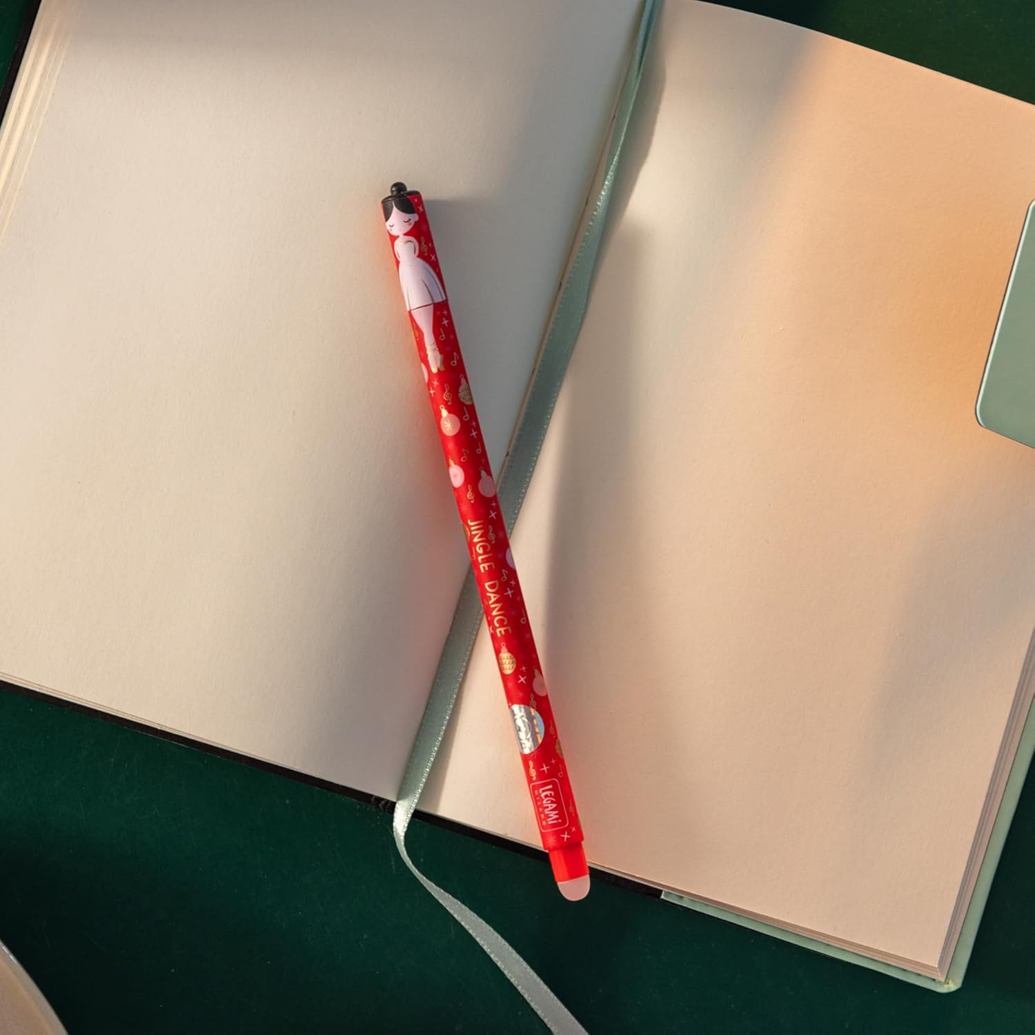 Legami - Set of 3 Erasable Gel Pens, Christmas Edition, Pens with Thermosensitive Erasable Ink, Red, Blue, Green, Christmas Erasable Pen, Erases Without Consuming the XMAS Sheet