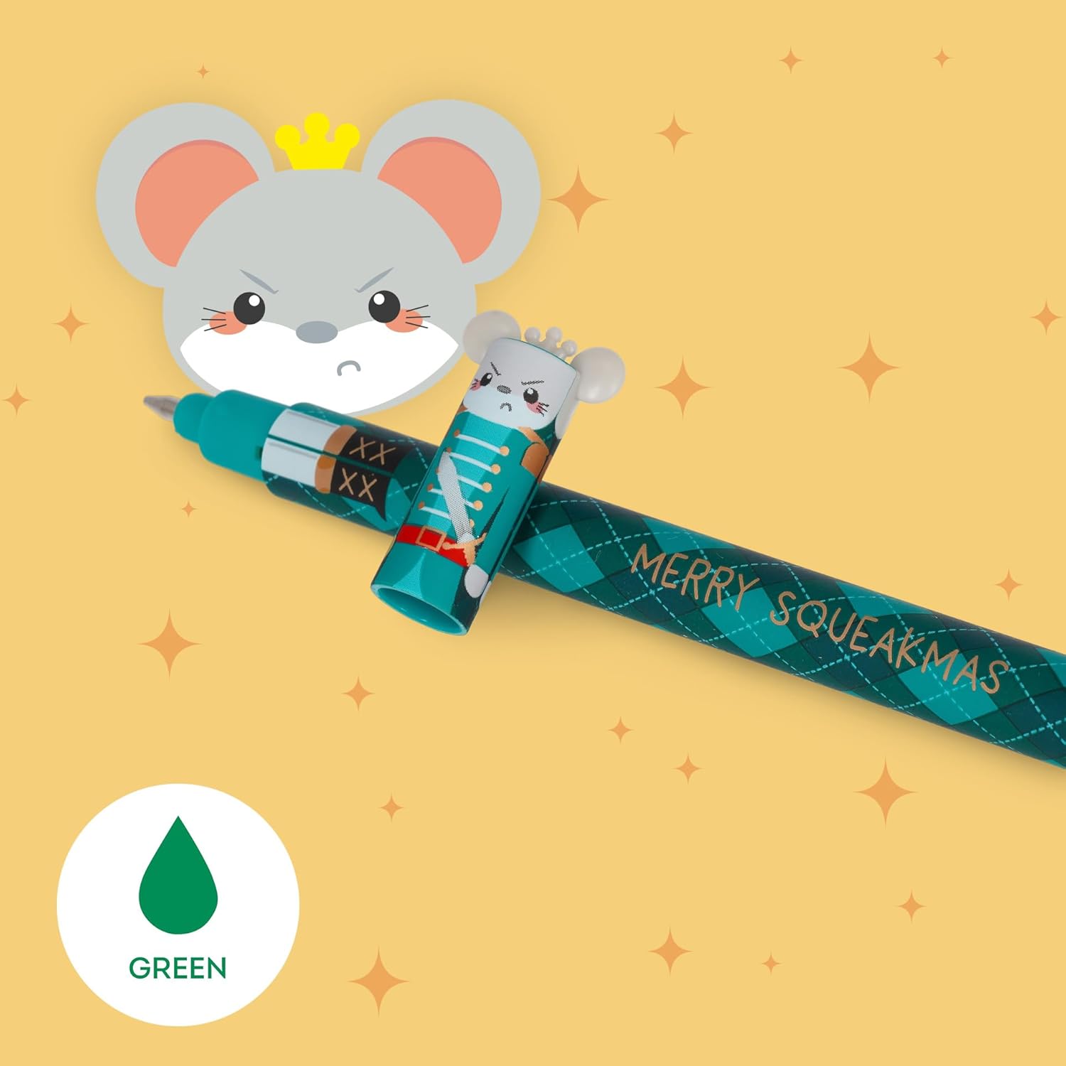 Legami - Set of 3 Erasable Gel Pens, Christmas Edition, Pens with Thermosensitive Erasable Ink, Red, Blue, Green, Christmas Erasable Pen, Erases Without Consuming the XMAS Sheet