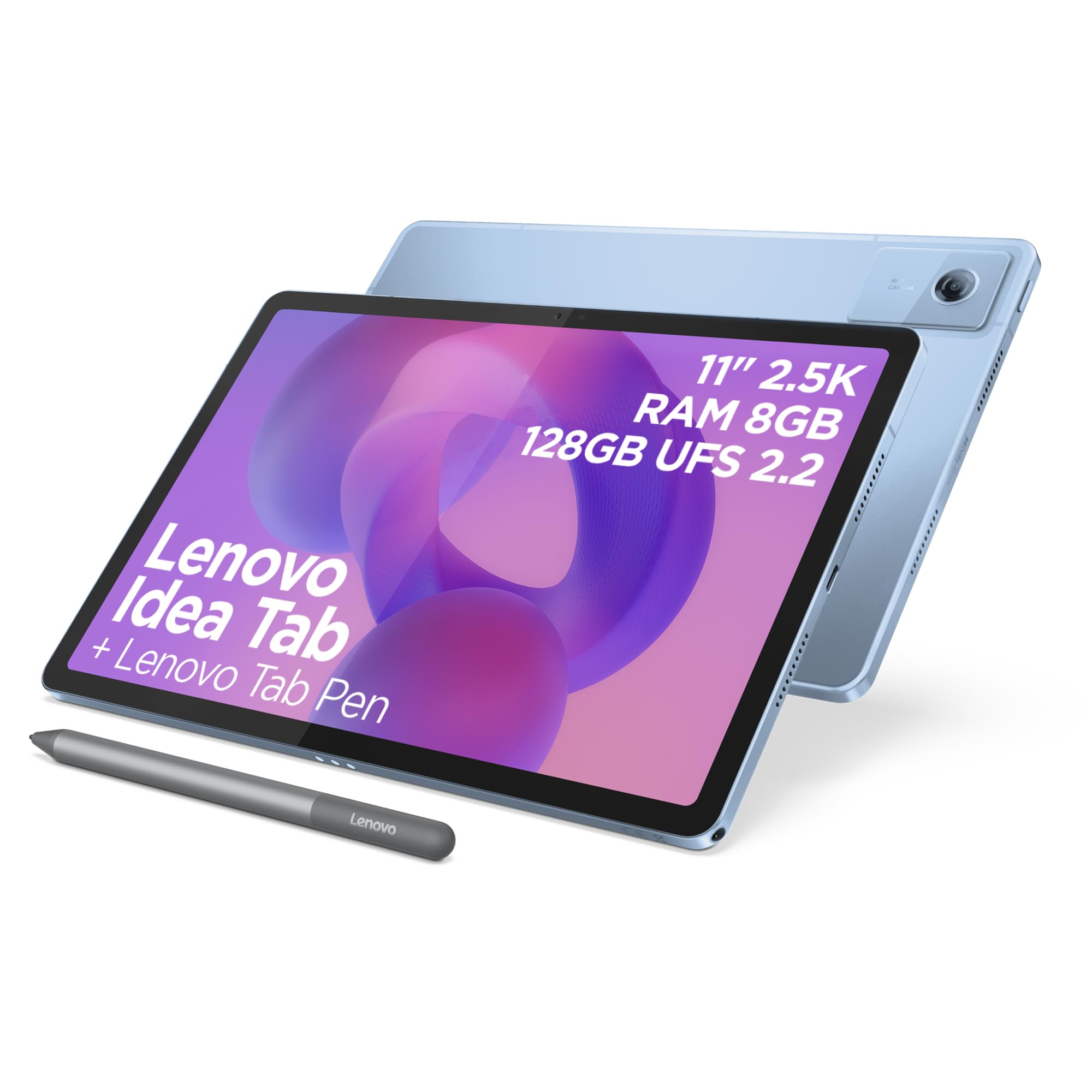 Lenovo Idea Tab Tablet - 11" 2.5K (2560x1600) 90Hz display, Mediatek Dimenity 6300 processor, 8GB RAM, 256GB memory, WiFi 5, Android 15 tablet, Tab Pen included - Polar Blue Idea Tab 8GB | 256GB | WIFI