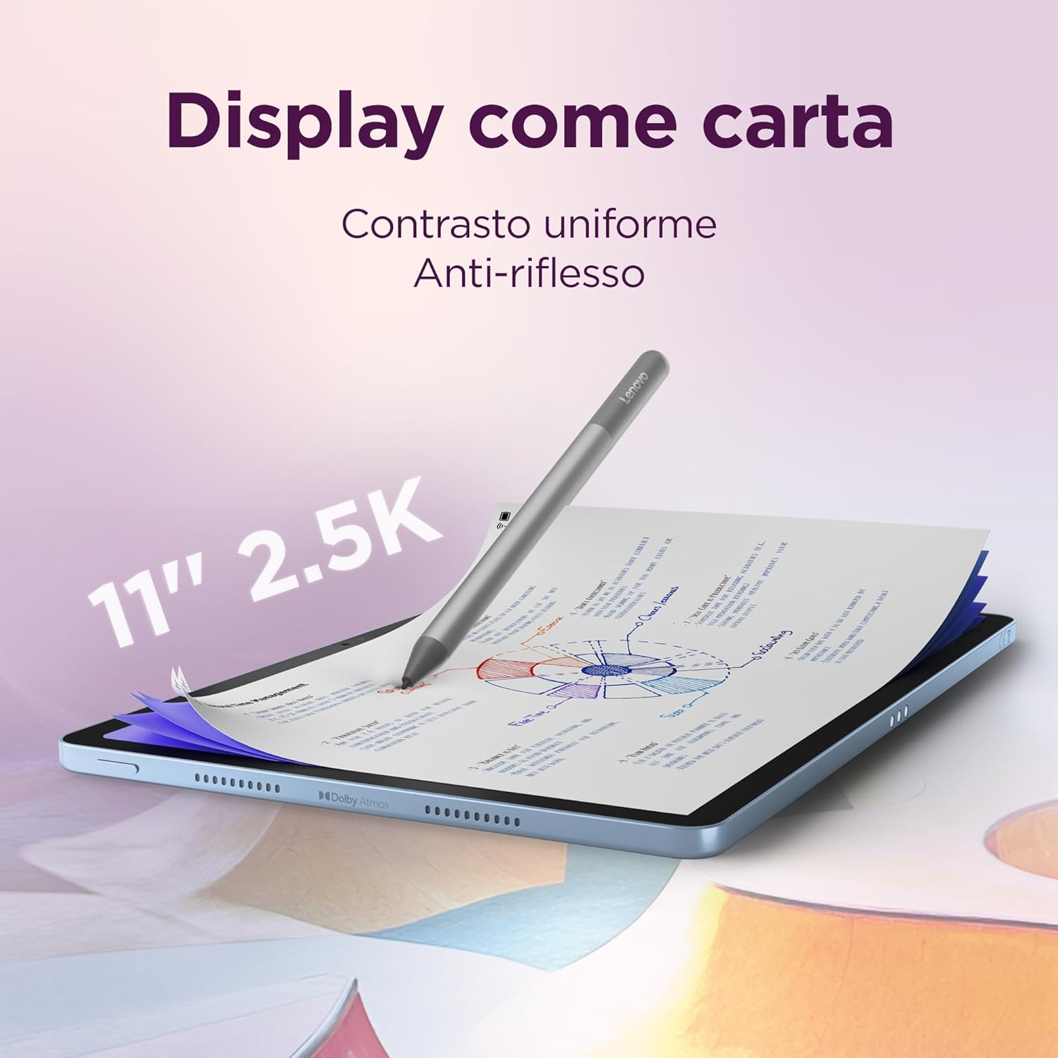 Lenovo Idea Tab Tablet - 11" 2.5K (2560x1600) 90Hz display, Mediatek Dimenity 6300 processor, 8GB RAM, 256GB memory, WiFi 5, Android 15 tablet, Tab Pen included - Polar Blue Idea Tab 8GB | 256GB | WIFI