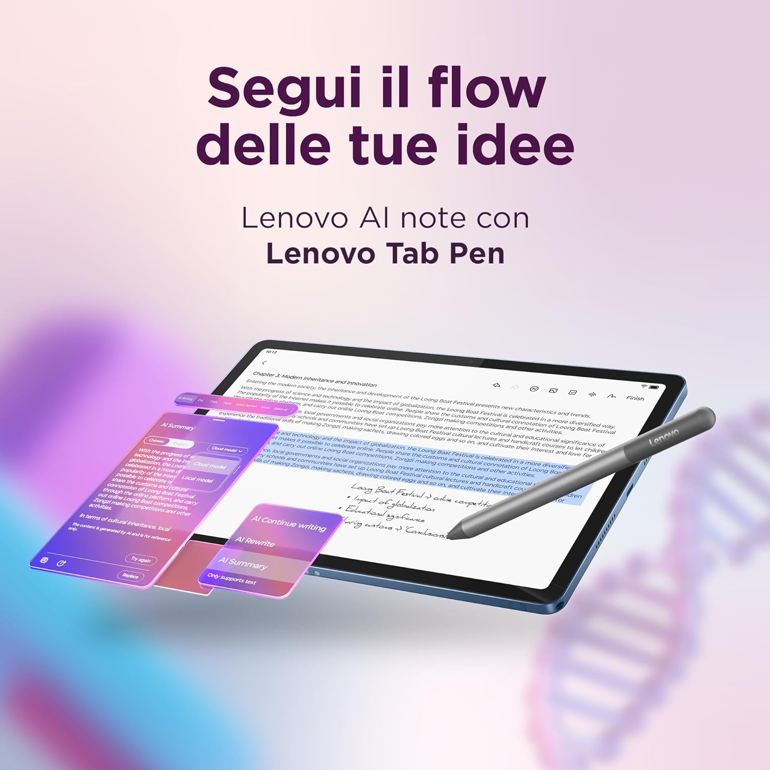 Lenovo Idea Tab Tablet - 11" 2.5K (2560x1600) 90Hz display, Mediatek Dimenity 6300 processor, 8GB RAM, 256GB memory, WiFi 5, Android 15 tablet, Tab Pen included - Polar Blue Idea Tab 8GB | 256GB | WIFI