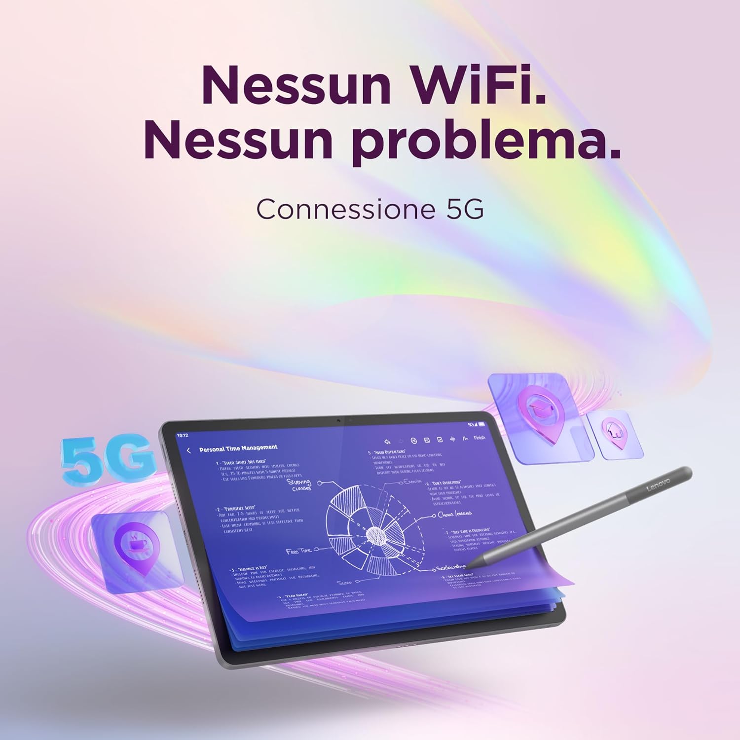 Lenovo Idea Tab Tablet - 11" 2.5K (2560x1600) 90Hz display, Mediatek Dimenity 6300 processor, 8GB RAM, 256GB memory, WiFi 5, Android 15 tablet, Tab Pen included - Polar Blue Idea Tab 8GB | 256GB | WIFI