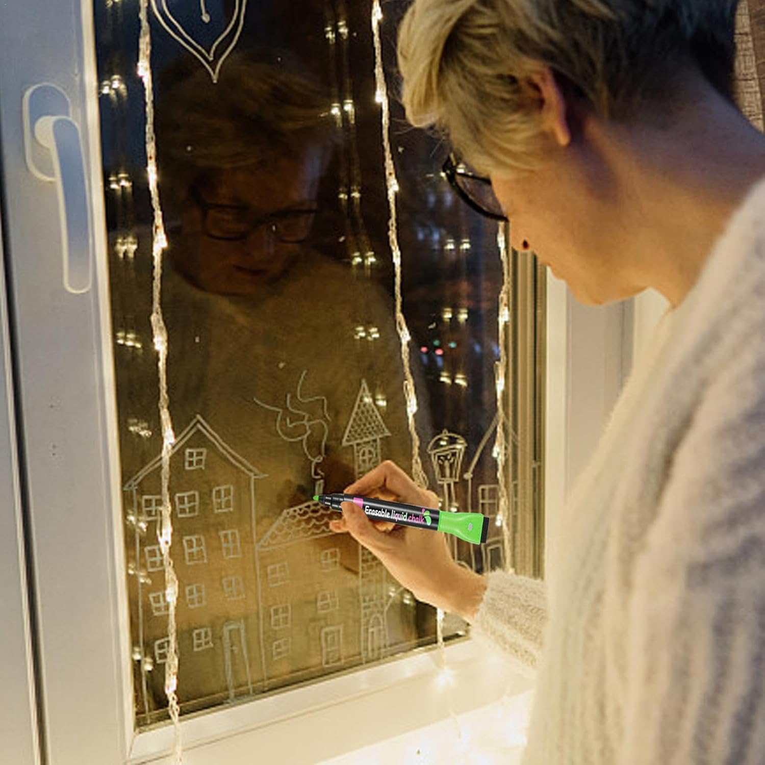 Liquid Chalk Markers, 8 Pcs Water Soluble Fluorescent Markers, 1mm Fine Tip, Dry Erase, for LED Light Board, Erasable