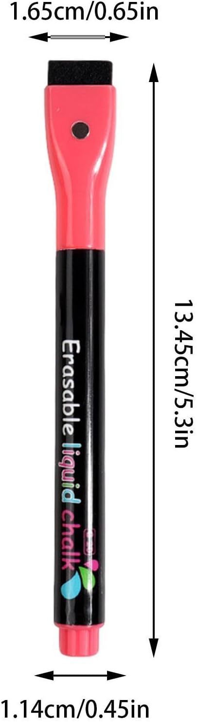 Liquid Chalk Markers, 8 Pcs Water Soluble Fluorescent Markers, 1mm Fine Tip, Dry Erase, for LED Light Board, Erasable