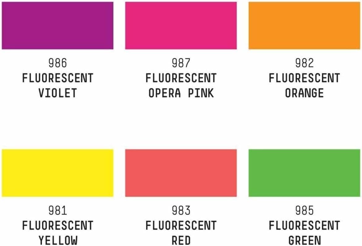 Liquitex Acrylic Gouache - Acrylic Color with Gouache Effect - 6 Bottles of 59 ml - Fluorescent Set 6 Bottles of 59ml Fluorescent Set 59 ml (Pack of 6)