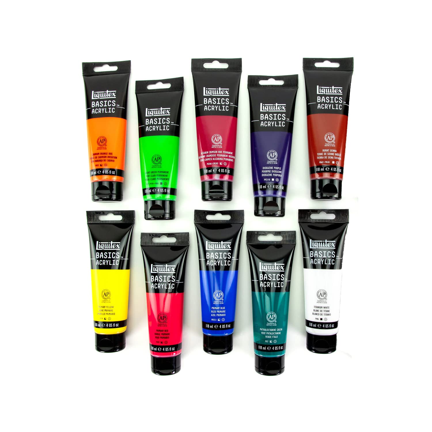 LIQUITEX BASICS ACRYLIC SET OF 10 ACRYLIC COLORS OF 118ml EACH (CHOOSE THE 10 COLORS AND SPECIFY THEM TOGETHER WITH THE ORDER)