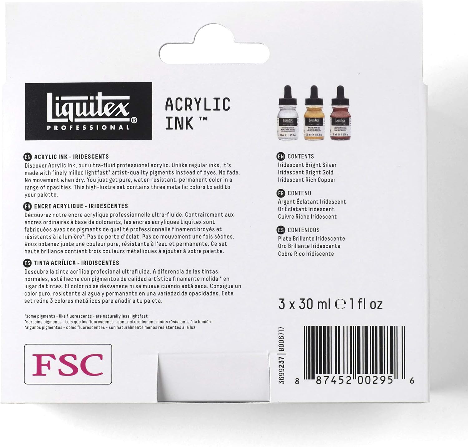 Liquitex Ink! Set of 3 "Iridescent" 30 ml bottles Iridescent 30 ml