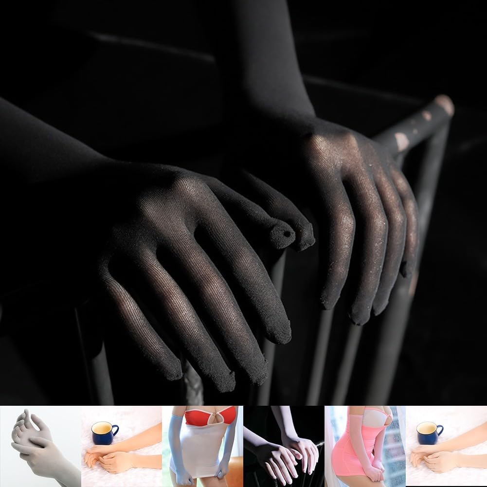 Long Breathable Seamless Nylon Gloves Perfectly Designed for Home and Social Gatherings White
