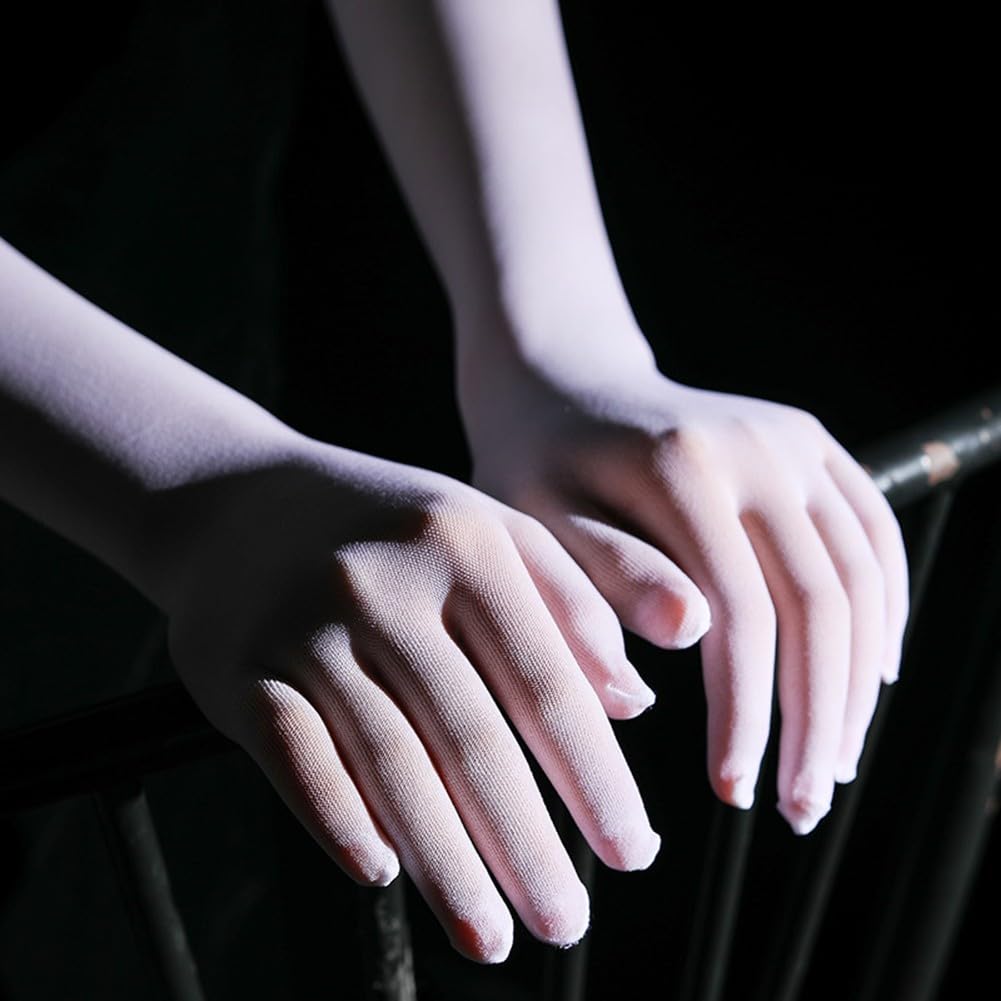 Long Breathable Seamless Nylon Gloves Perfectly Designed for Home and Social Gatherings White