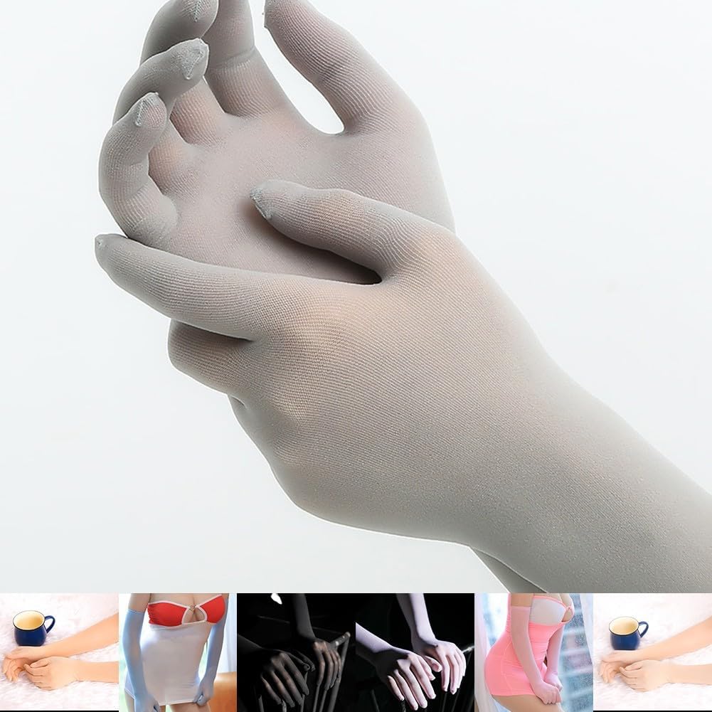 Long Breathable Seamless Nylon Gloves Perfectly Designed for Home and Social Gatherings White