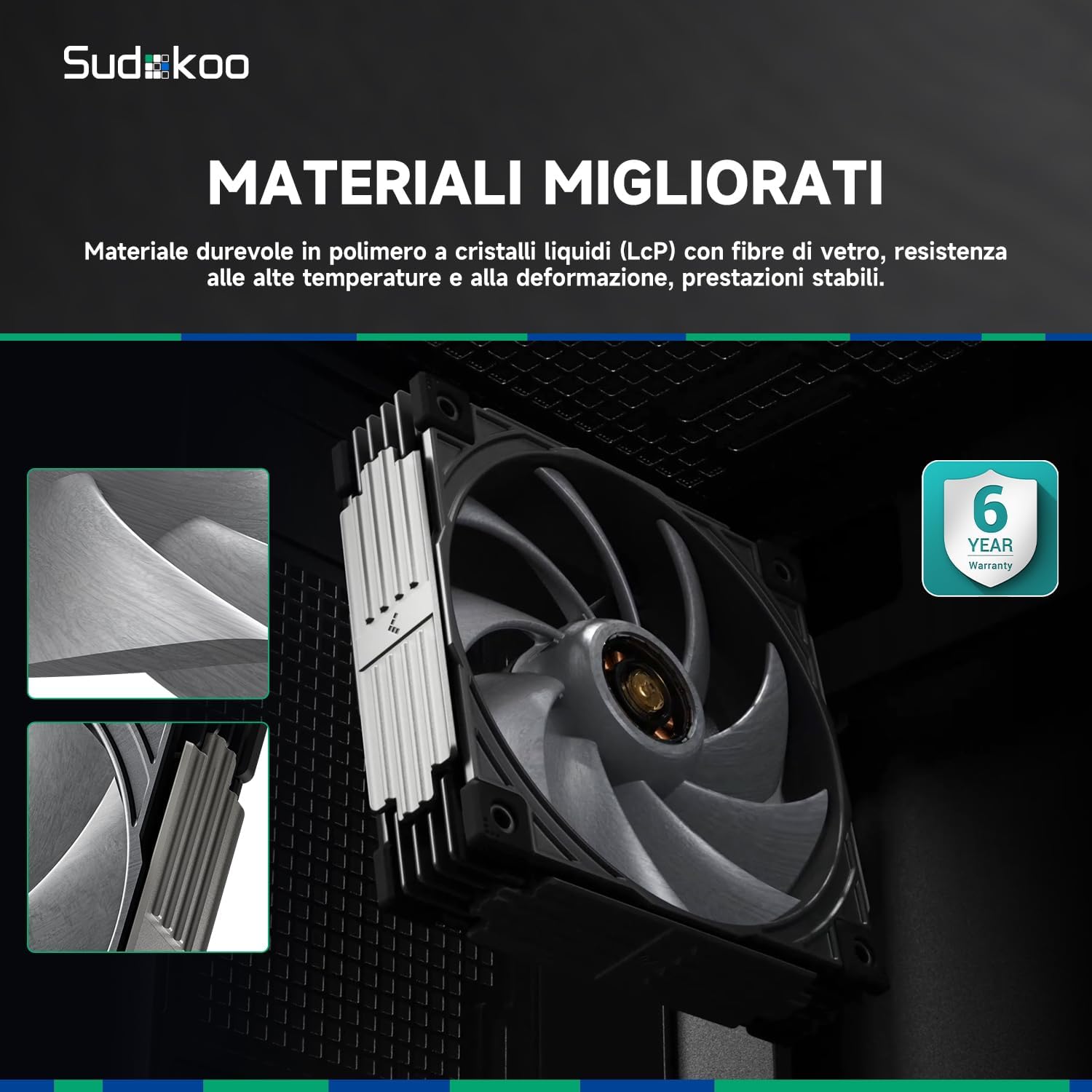 MACH120 120mm PC Fan : Quiet Cooling Fan PWM & 500-3000 RPM - Case Heatsink Fan with LCP and FOC Motor & Dynamic Balance Correction, 6 Year Warranty