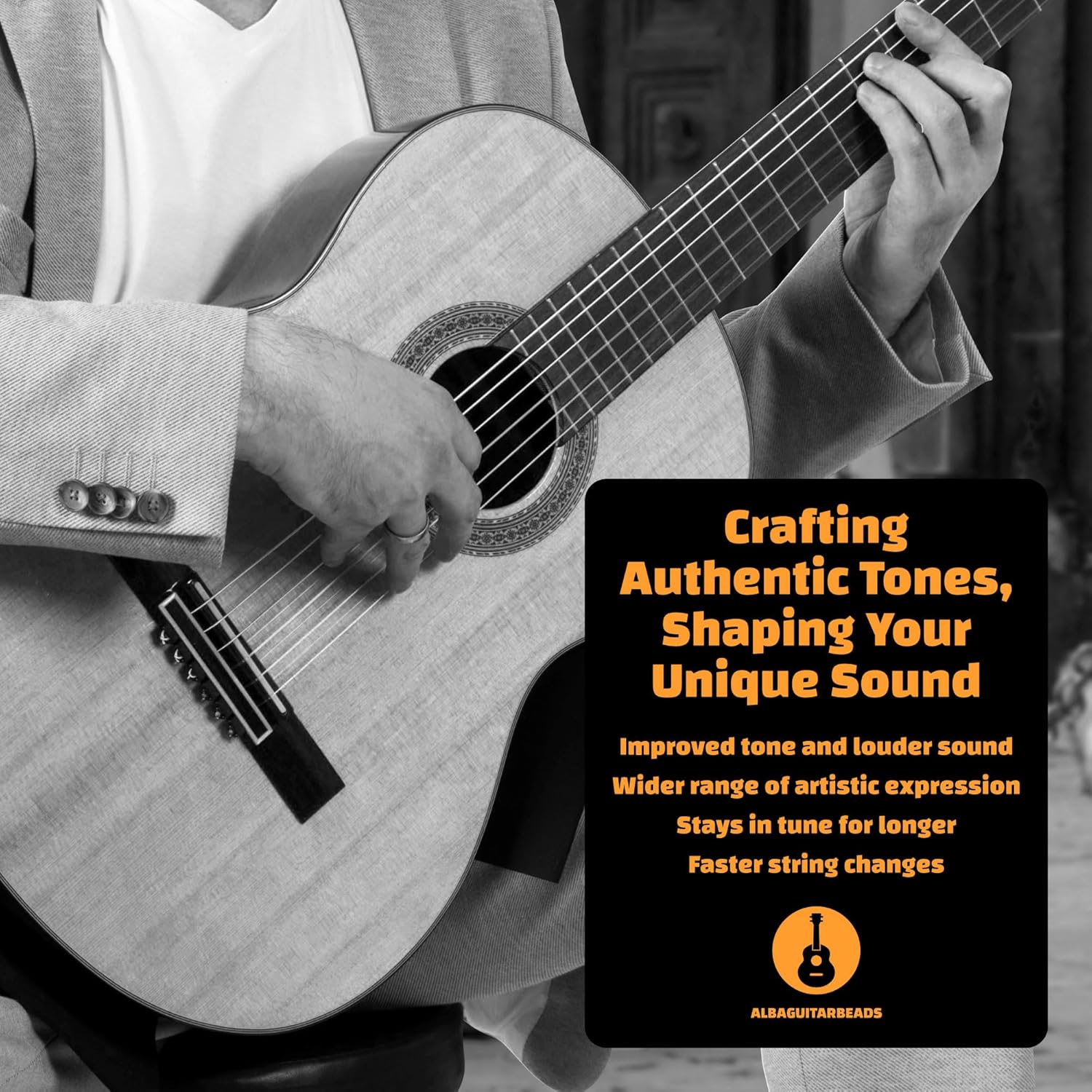 made of plastic, shiny orange color for Guitar, Ukulele, Mandolin for Nylon Strings for Acoustic/Electric Guitar