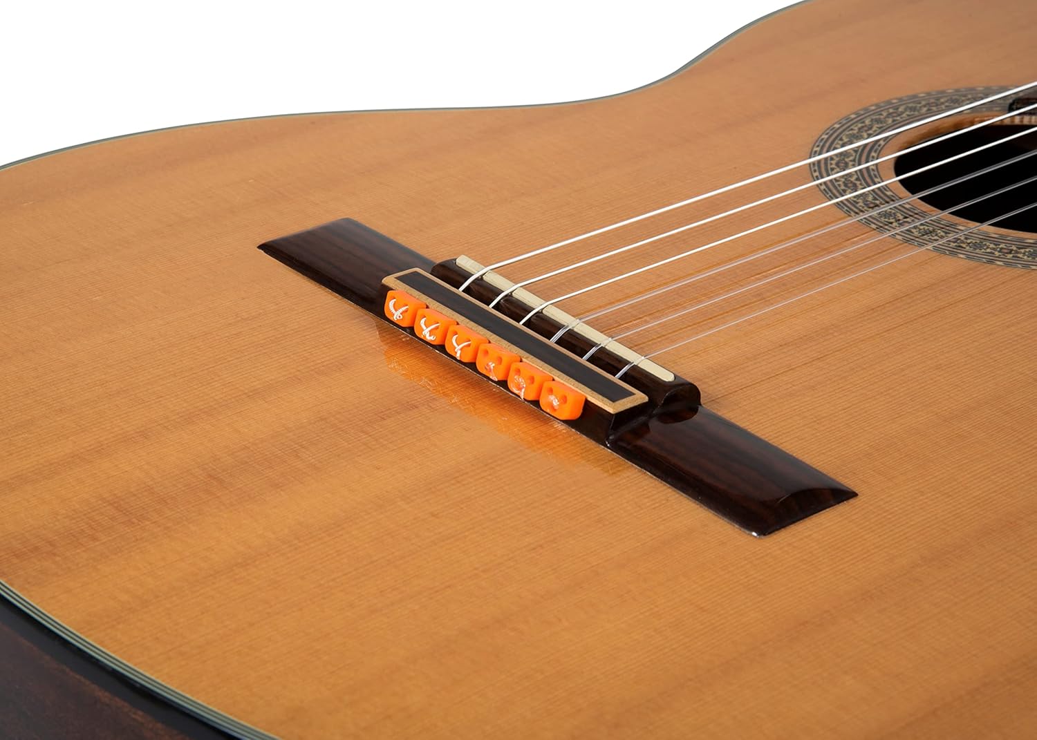 made of plastic, shiny orange color for Guitar, Ukulele, Mandolin for Nylon Strings for Acoustic/Electric Guitar