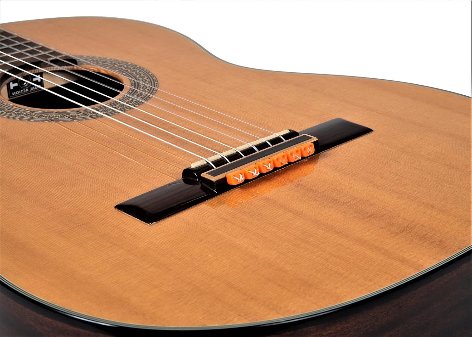 made of plastic, shiny orange color for Guitar, Ukulele, Mandolin for Nylon Strings for Acoustic/Electric Guitar