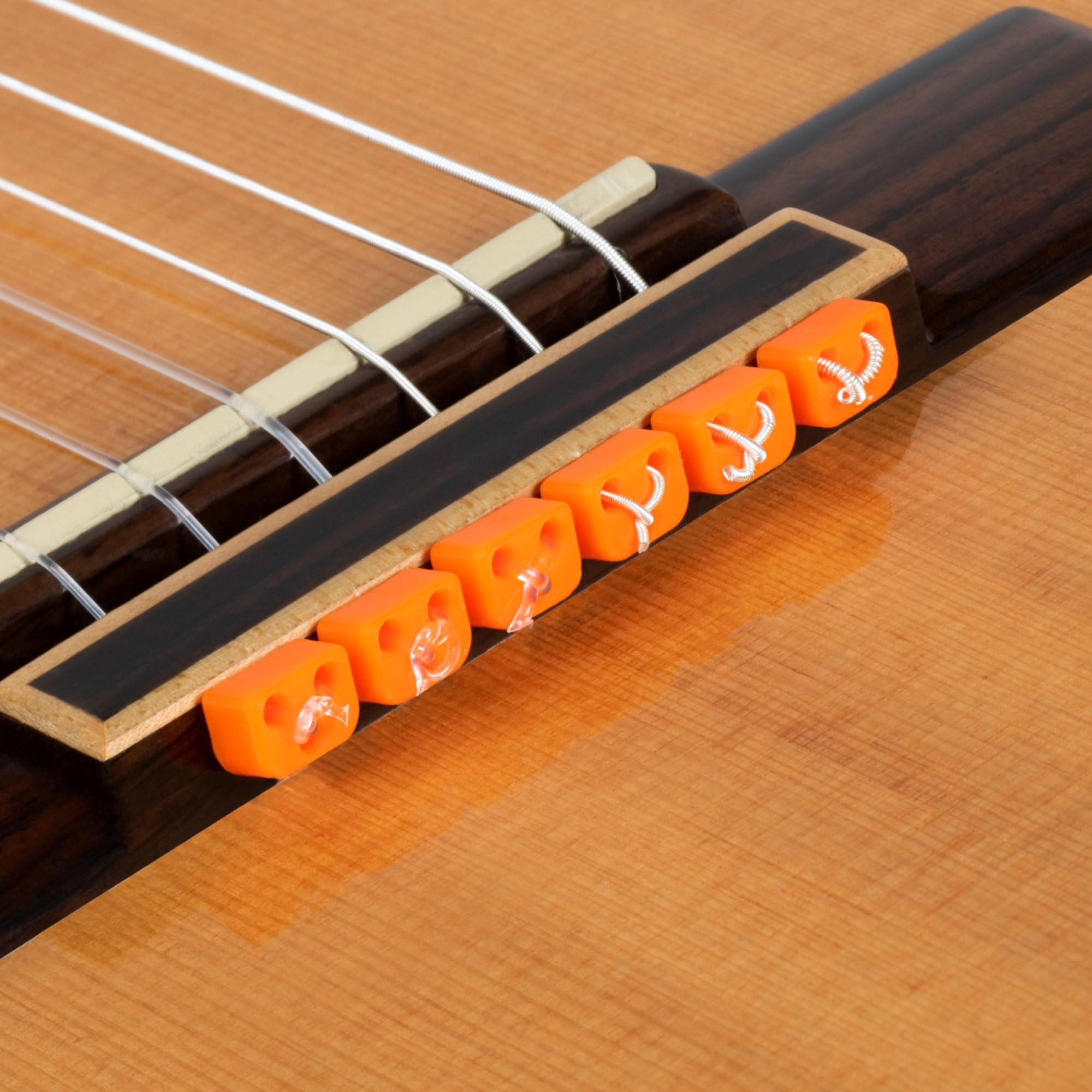 made of plastic, shiny orange color for Guitar, Ukulele, Mandolin for Nylon Strings for Acoustic/Electric Guitar