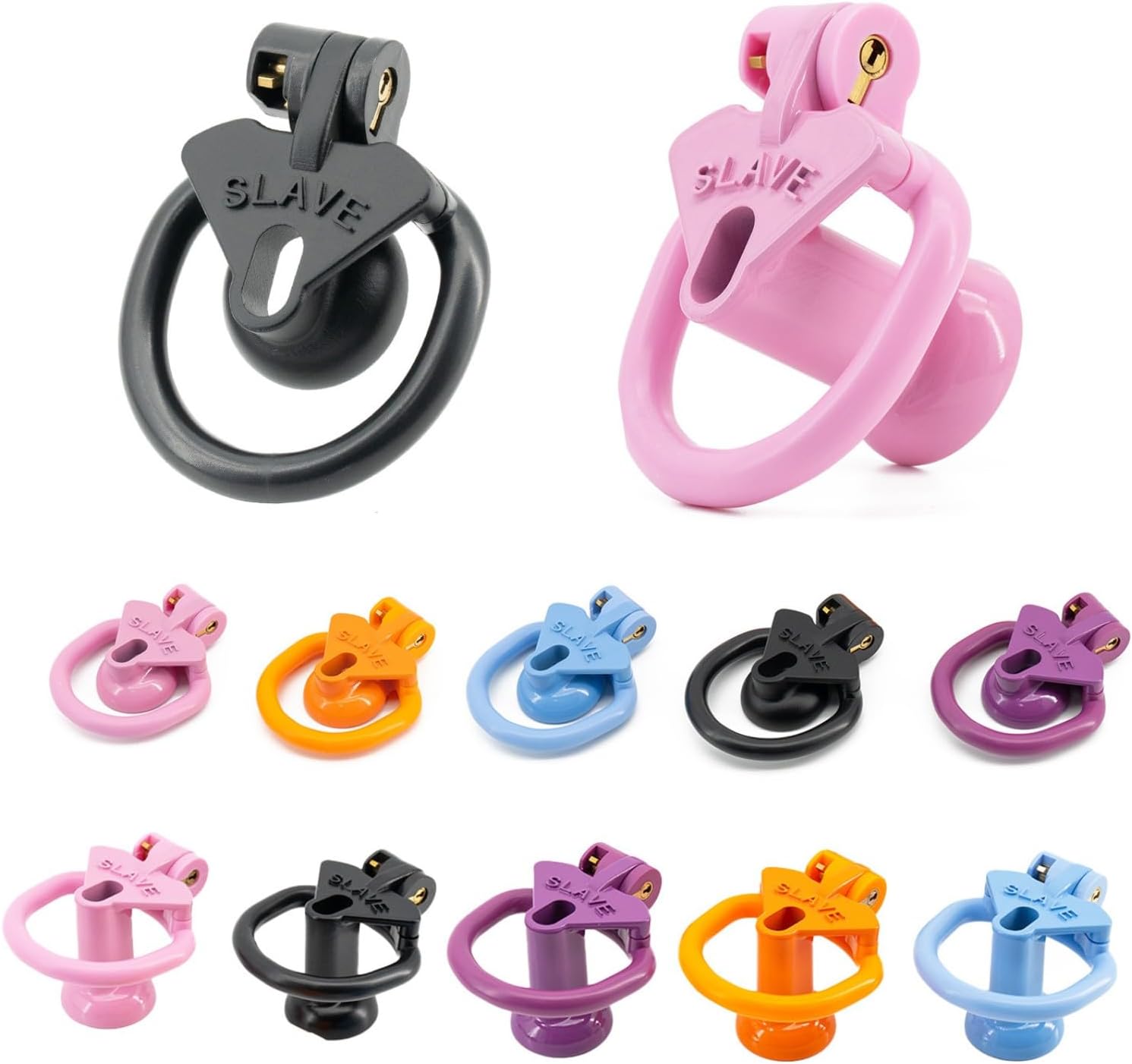 Male Flat Protective Cage with 4 Rings, Lightweight Flat Cage for Men -ITHA18a Black Negative 1