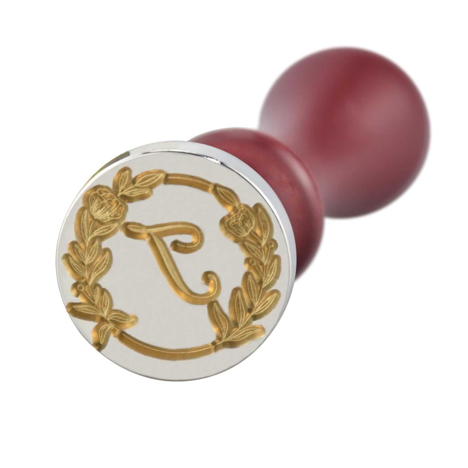 Mceal Wax Wax Seal, Silver Brass Seal 25mm Dia, Wedding Invitation, Gift Card Envelopes, Christmas Gift Initial, Letter T 25mm Letter T