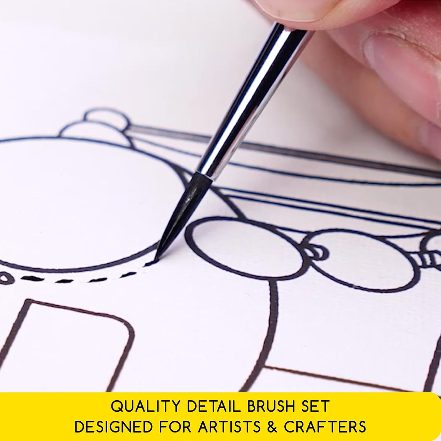 MEEDEN 15Pcs Miniature Paintbrush Set, Professional Fine Tip Brush Set, Acrylic Painting Brushes, Watercolor, Oil Painting, Face and Nail Models