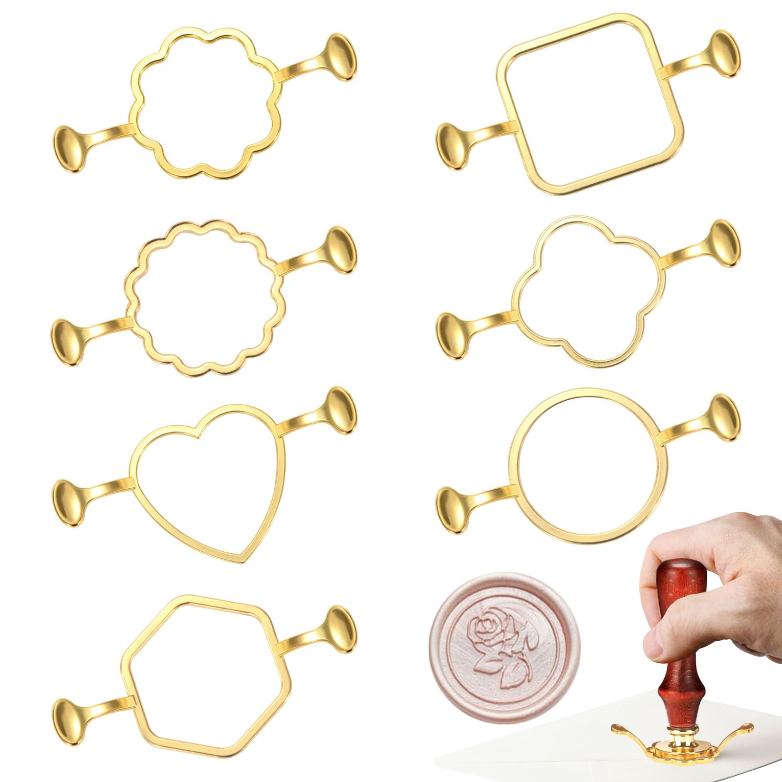 Metal Wax Sealing Mold 7 Pieces Metal Wax Seal Molds Sealing Wax Seal Mold for DIY Wedding Invitations Envelopes Cards Gifts