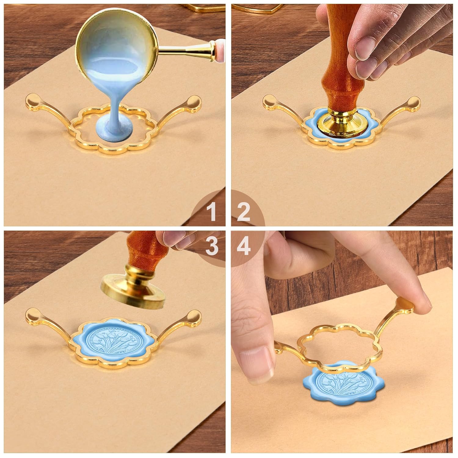 Metal Wax Sealing Mold 7 Pieces Metal Wax Seal Molds Sealing Wax Seal Mold for DIY Wedding Invitations Envelopes Cards Gifts