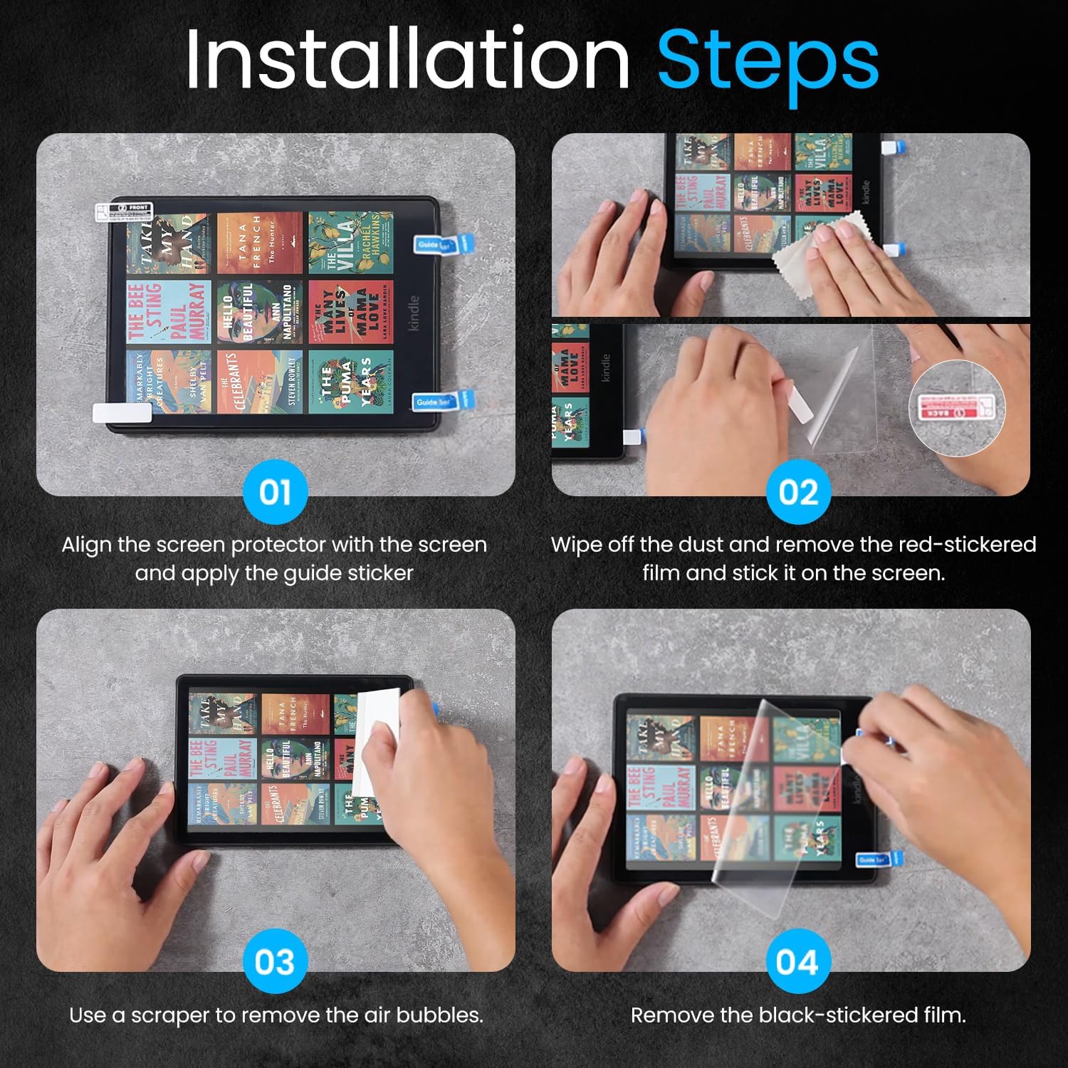 MoKo 3 Pieces Screen Protectors for Kindle Paperwhite 7" 12th Generation 2024 and Kindle Colorsoft Signature Edition, for Boox Go 7, Kobo Libra – Premium Matte PET Anti-Glare Screen Protector 3 Pack Anti-glare