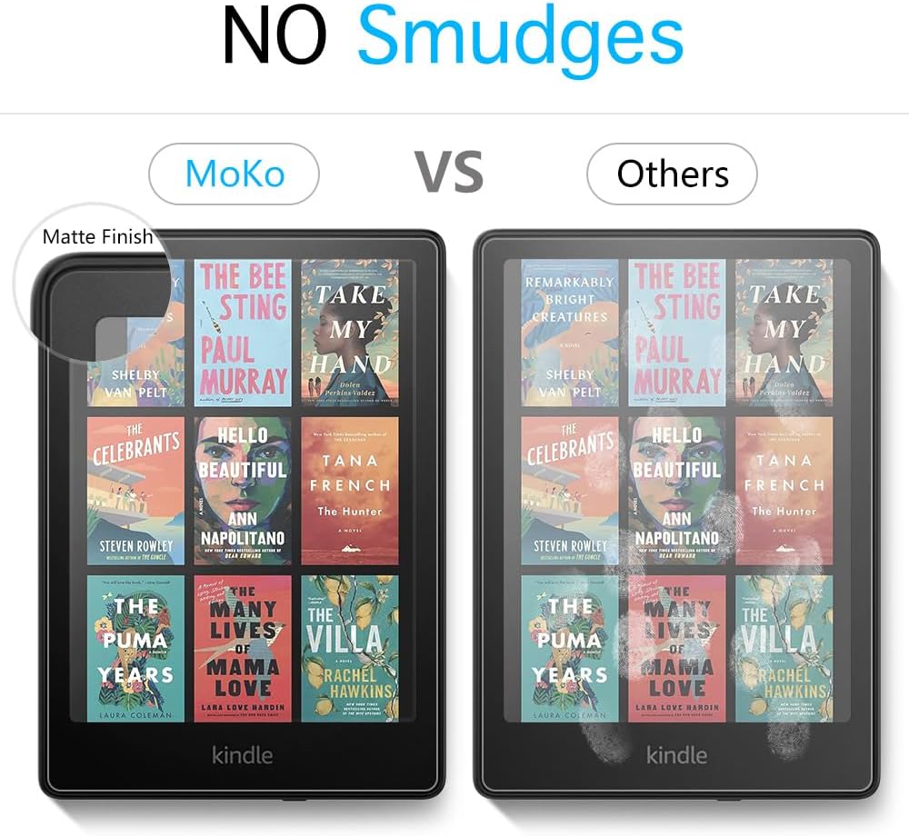 MoKo 3 Pieces Screen Protectors for Kindle Paperwhite 7" 12th Generation 2024 and Kindle Colorsoft Signature Edition, for Boox Go 7, Kobo Libra – Premium Matte PET Anti-Glare Screen Protector 3 Pack Anti-glare