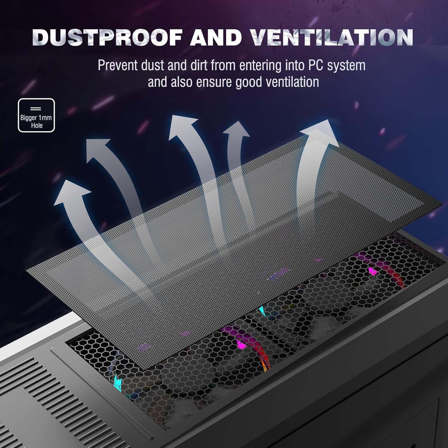 MoKo 400 x 300 mm DIY PC Mesh Dust Filter PVC Dustproof Magnetic Strip Dust Filter for Computer PC Black 2 Pack (400 x 300 mm)