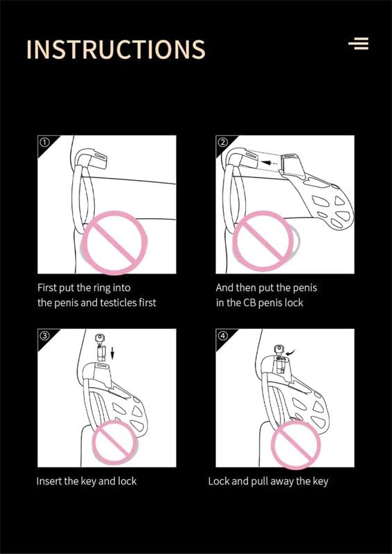 New L-Shaped Breathable Black Silicone Cage, Wearable, Gift for Couple - D11