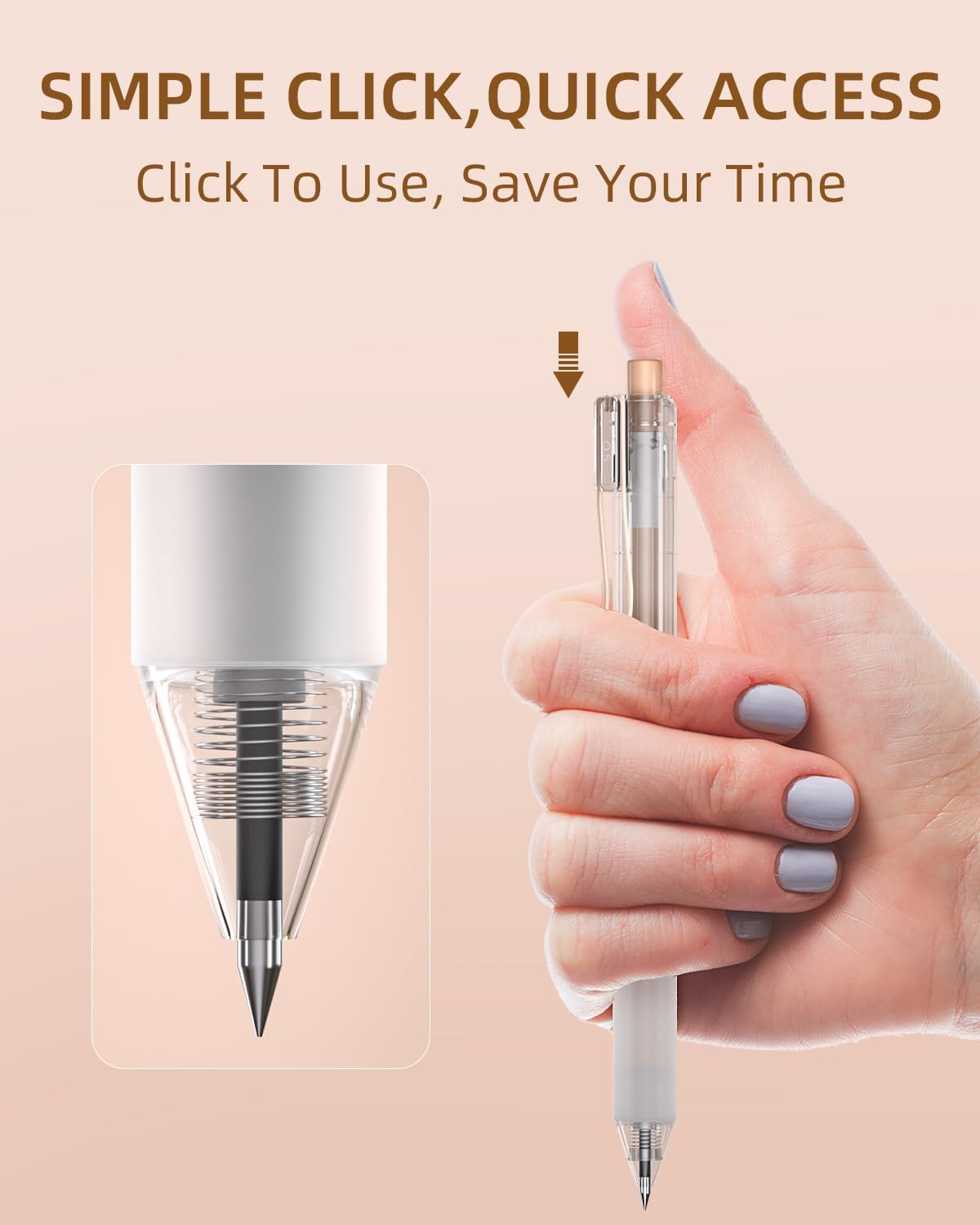 Nicpro 13 Pieces Gel Ink Rollerball Pens with Case, 12 pcs 0.5 mm Fine Tip Gel Pens and 1 Highlighter, Pencil for School, Student Notes, Writing, Office Supplies (Brown)