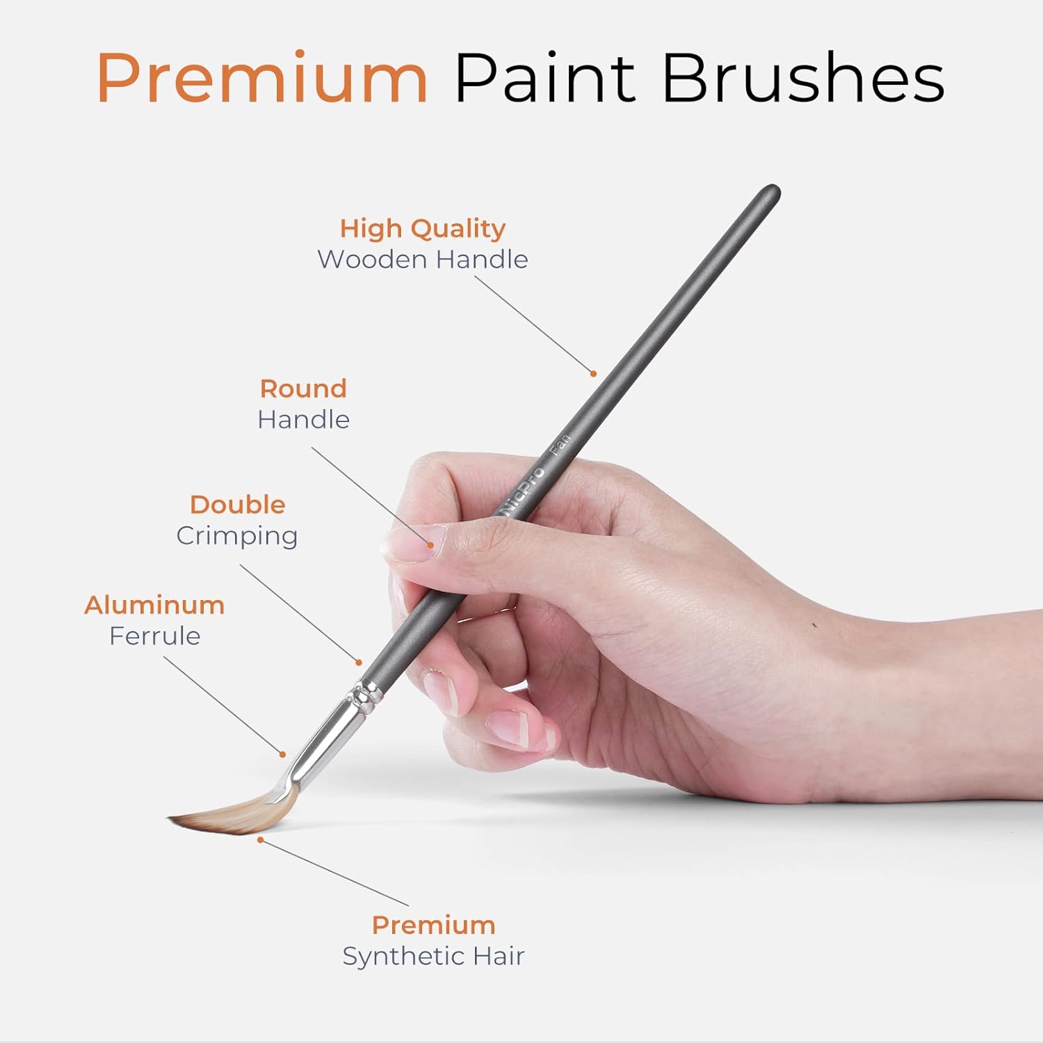 Nicpro 40pcs Paint Brushes, Professional Acrylic Paint Brushes with Palette Knife and Canvas Roll, Suitable for Acrylic Painting, Oil, Watercolor, Gouache, Art Supplies, Painter Gifts