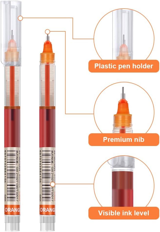 OFFCUP Gel Pens, 12Pcs Ballpoint Pen, 0.5MM Quick Drying Smooth Ink Rollerball Pen Fine Tip Smooth Liquid Ink Pens Stationery Supplies for School Office (Multi) 12pcs-multicolor