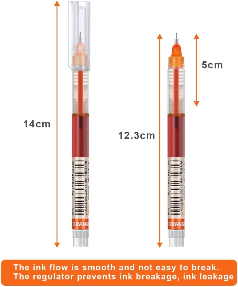 OFFCUP Gel Pens, 12Pcs Ballpoint Pen, 0.5MM Quick Drying Smooth Ink Rollerball Pen Fine Tip Smooth Liquid Ink Pens Stationery Supplies for School Office (Multi) 12pcs-multicolor