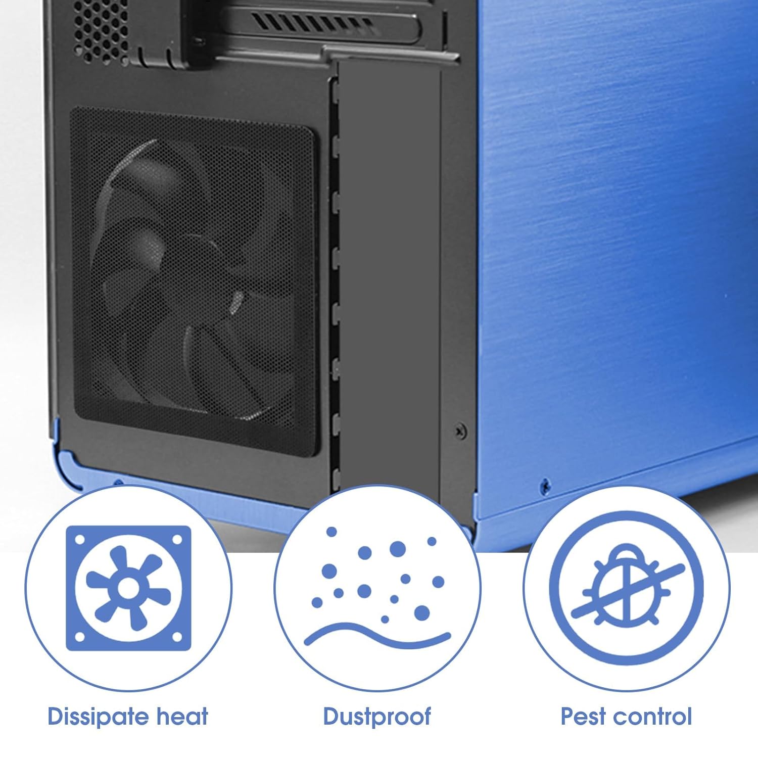 PC Dust Filter - Mesh 29 * 100cm, PVC Fan Cover for Computer Fan Protection, Dustproof Cooling Grille, Dustproof Cooling,Black