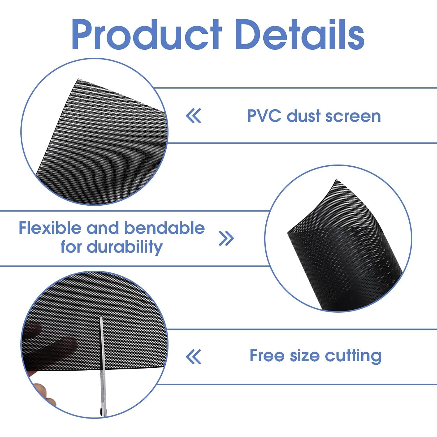 PC Dust Filter - Mesh 29 * 100cm, PVC Fan Cover for Computer Fan Protection, Dustproof Cooling Grille, Dustproof Cooling,Black