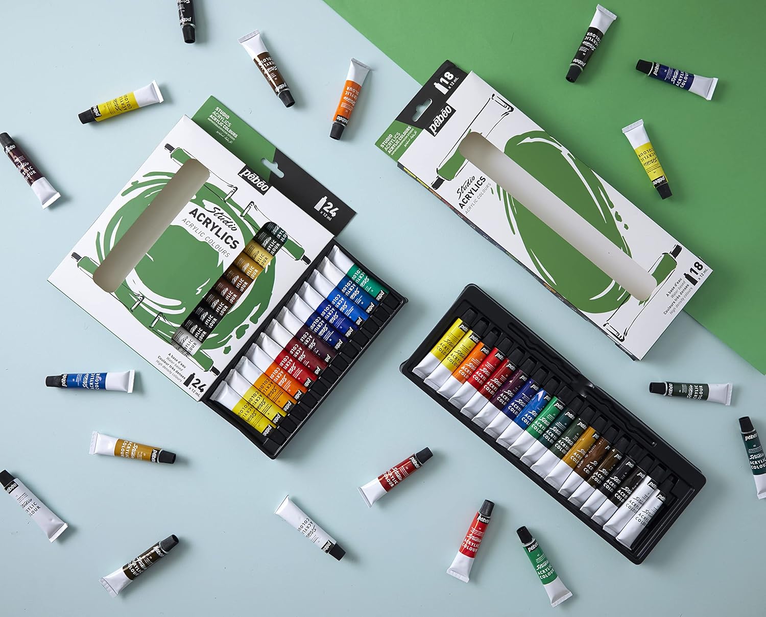 PEBEO - Studio Acrylics - Professional Quality Acrylic Paint Set 12ml (Pack of 24)