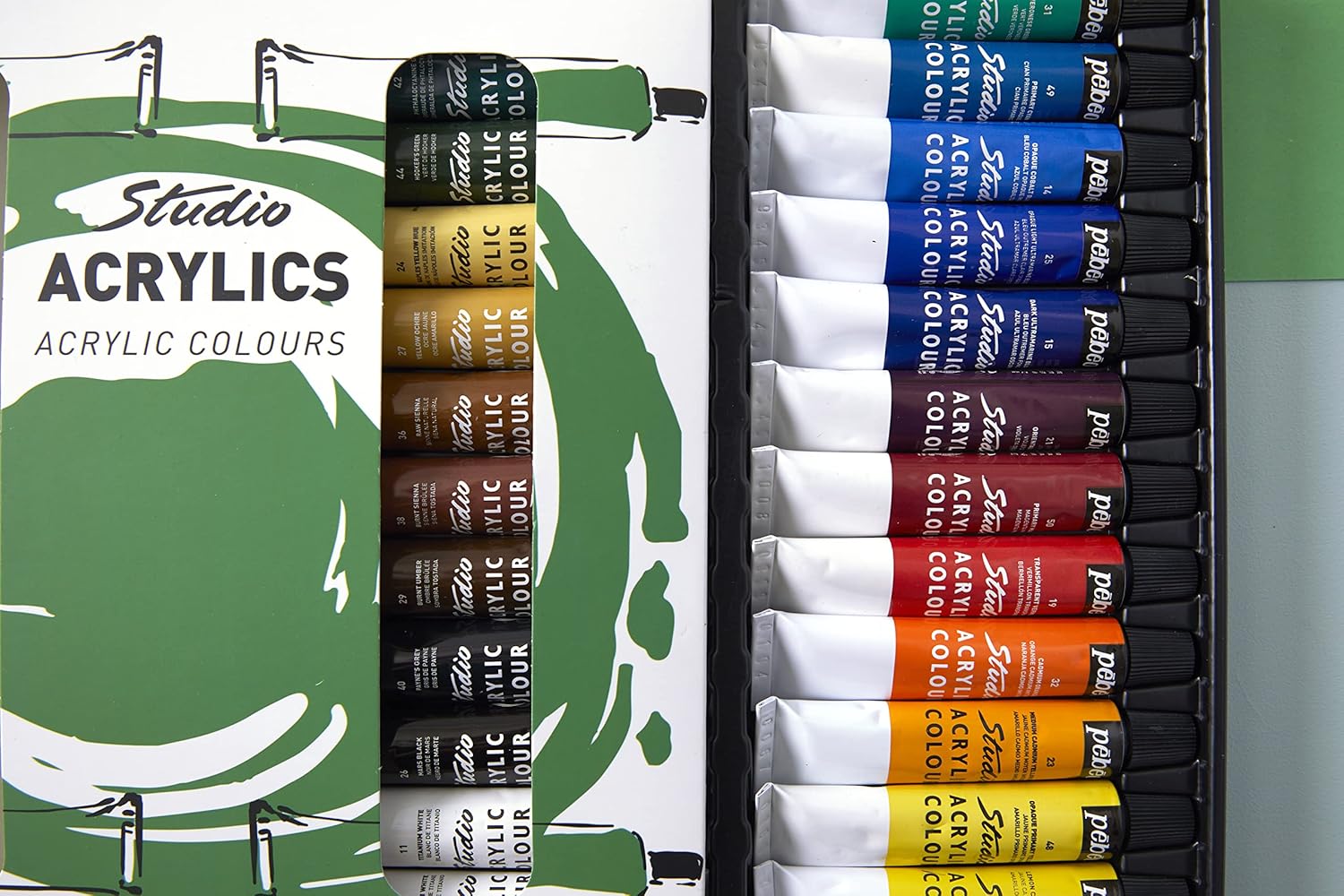 PEBEO - Studio Acrylics - Professional Quality Acrylic Paint Set 12ml (Pack of 24)