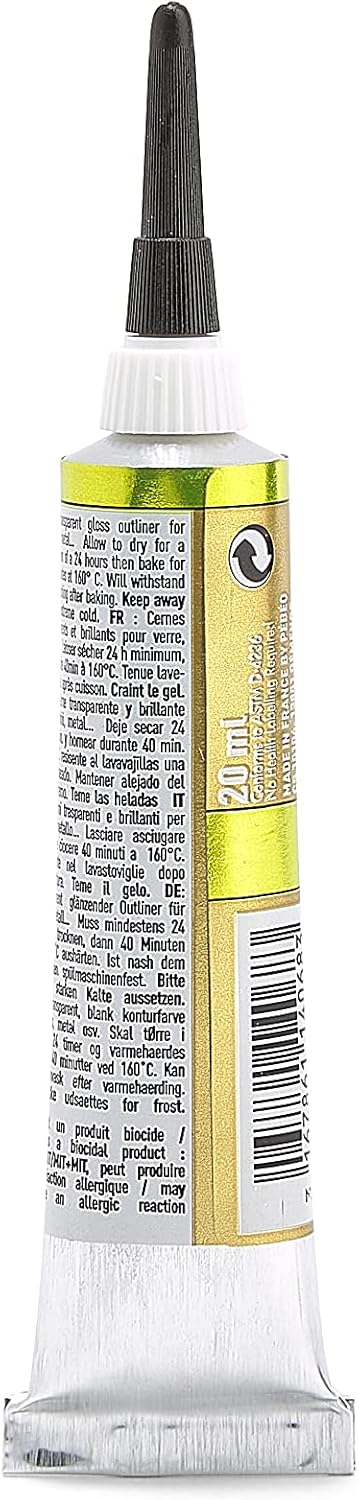PEBEO - Vitrea 160 - Water Color for Glass, Porcelain, Metal, Ceramics - 20 ml Tube, Gold Gold 20 ml (Pack of 1)