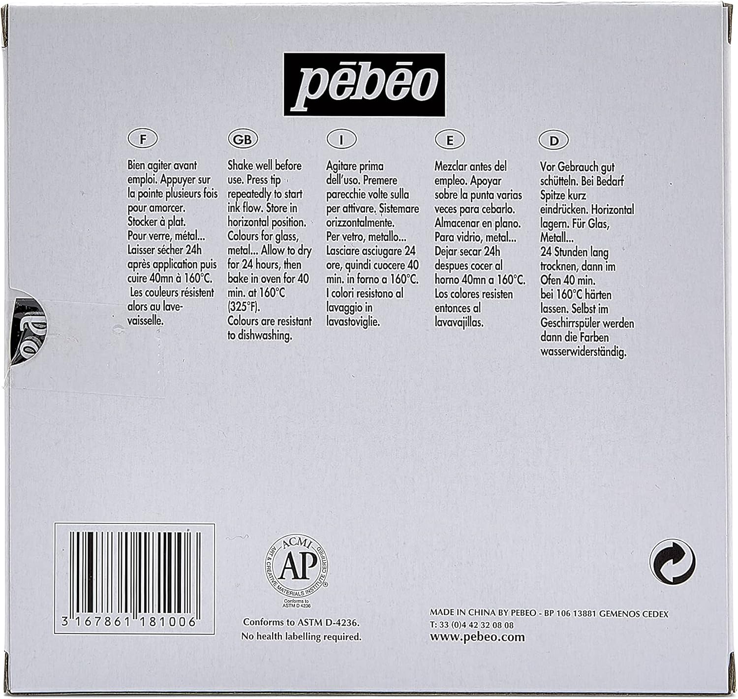 Pebeo Vitrea - Set of assorted glossy markers