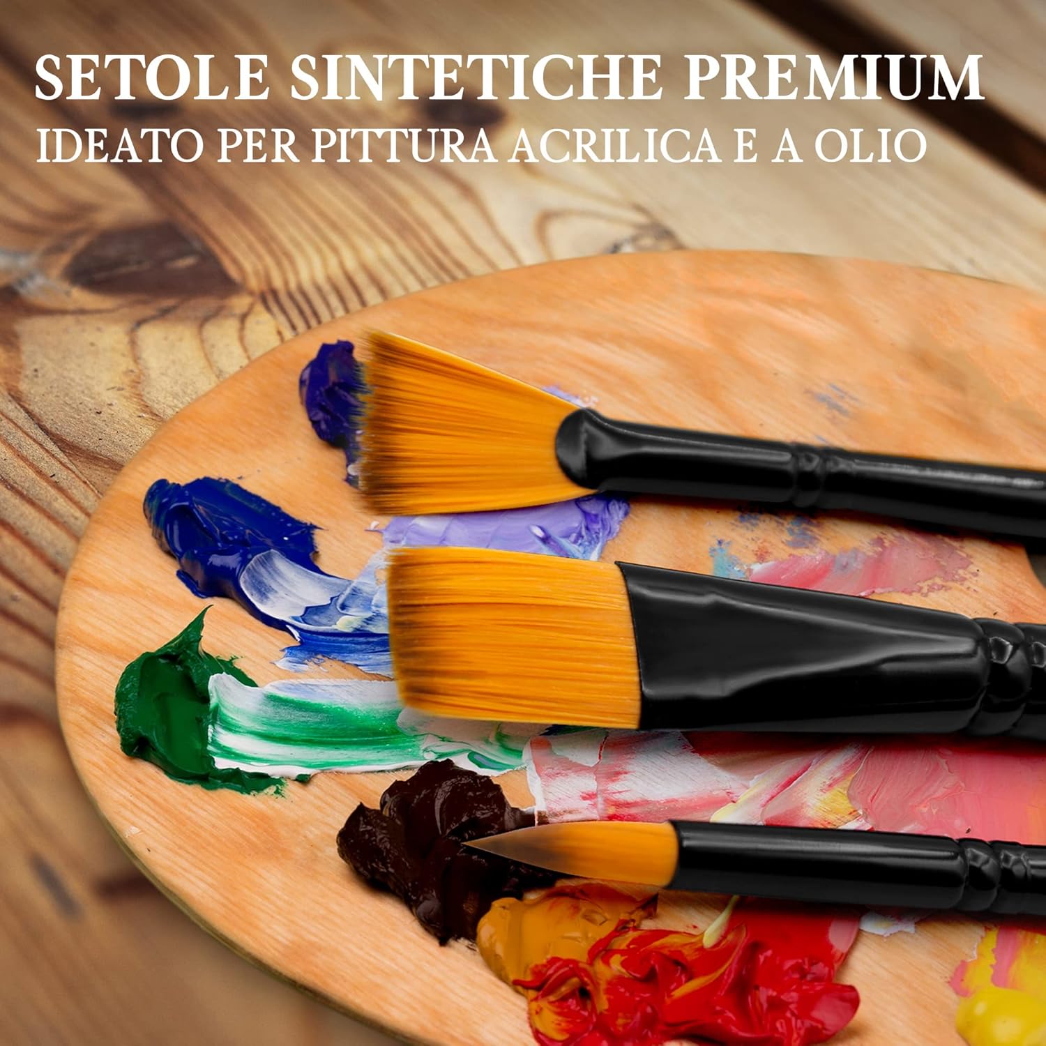Pinturale 12 Acrylic Brushes | Acrylic & Oil Masters | Set of 12 Professional Paint Brushes | Oil Paint Brushes, Professional Paint Brush Set