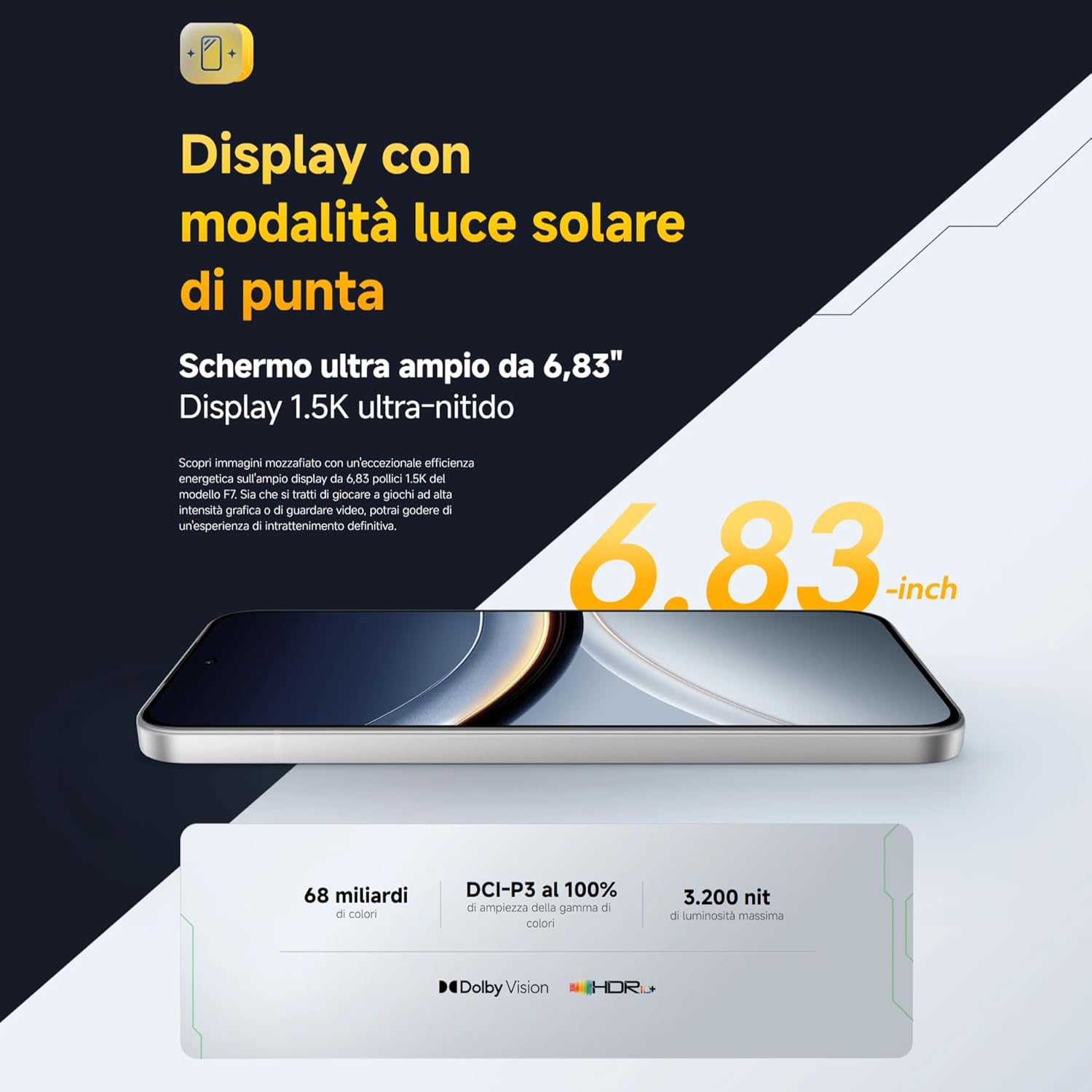 POCO F7 Smartphone, 12+512GB, White, Snapdragon® 8s Gen 4 Flagship, 6500mAh Battery, 50MP Sony Camera with OIS, 6.83" AMOLED Display 1.5K 120Hz (Power adapter not included) without charger White 12+512GB