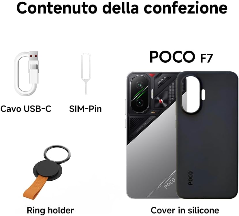 POCO F7 Smartphone, 12+512GB, White, Snapdragon® 8s Gen 4 Flagship, 6500mAh Battery, 50MP Sony Camera with OIS, 6.83" AMOLED Display 1.5K 120Hz (Power adapter not included) without charger White 12+512GB