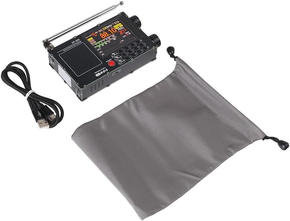 Portable Shortwave Radio, DP-666 TEF6686 Digital FM AM LW to MW SW Radio Receiver with RDS Display, 2.8 inch Touch Screen (Black)